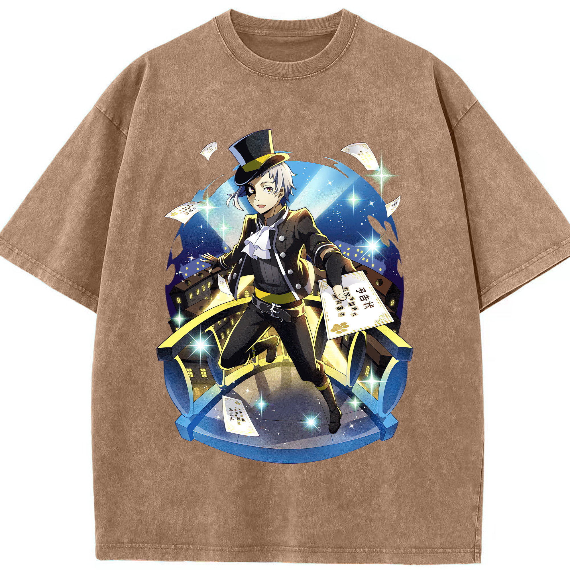 （画像用） 文豪ストレイドッグス Bungo Stray Dogs 綿100% ヴィンテージ風 半袖Tシャツ（フロントプリント）