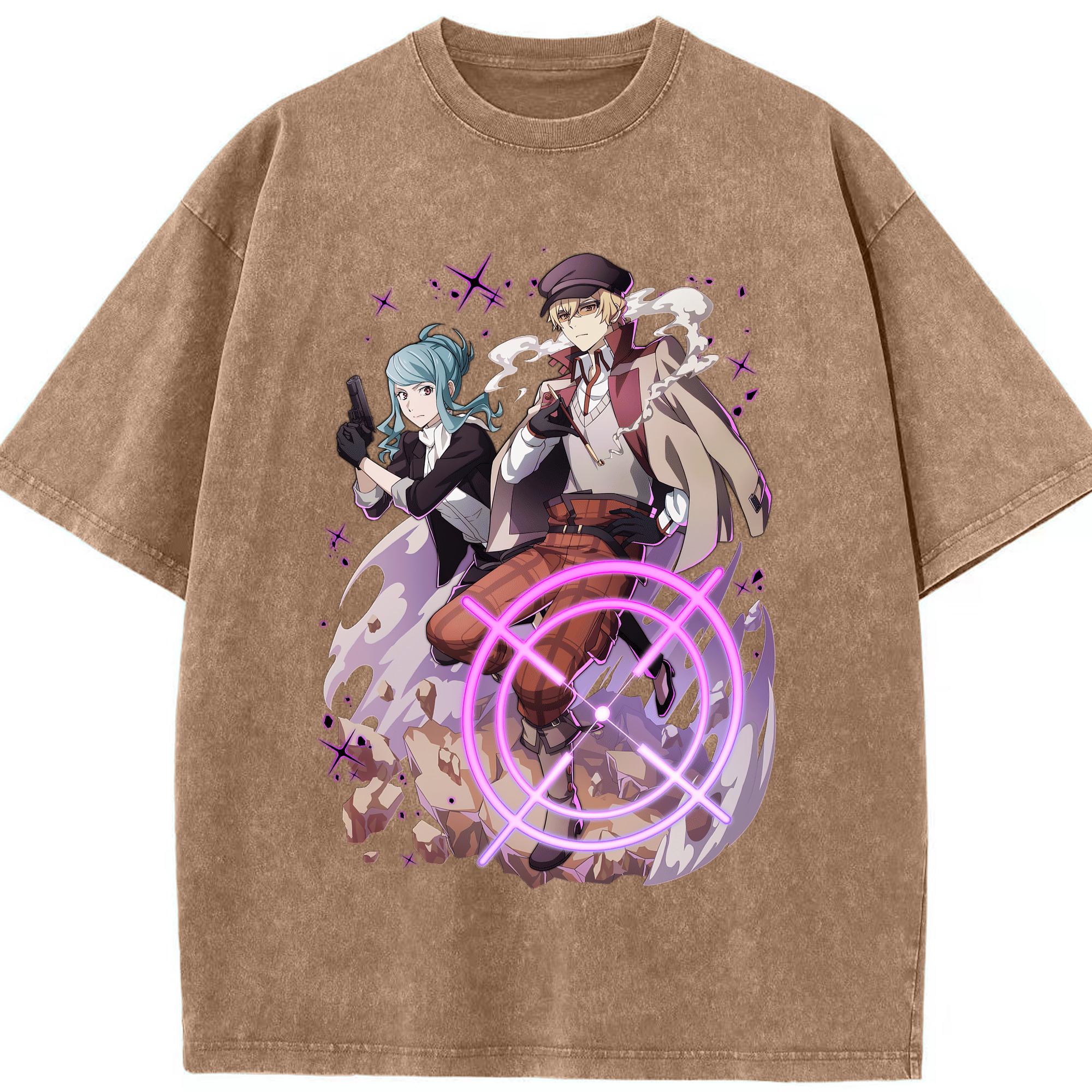 （画像用） 文豪ストレイドッグス Bungo Stray Dogs 綿100% ヴィンテージ風 半袖Tシャツ（フロントプリント）