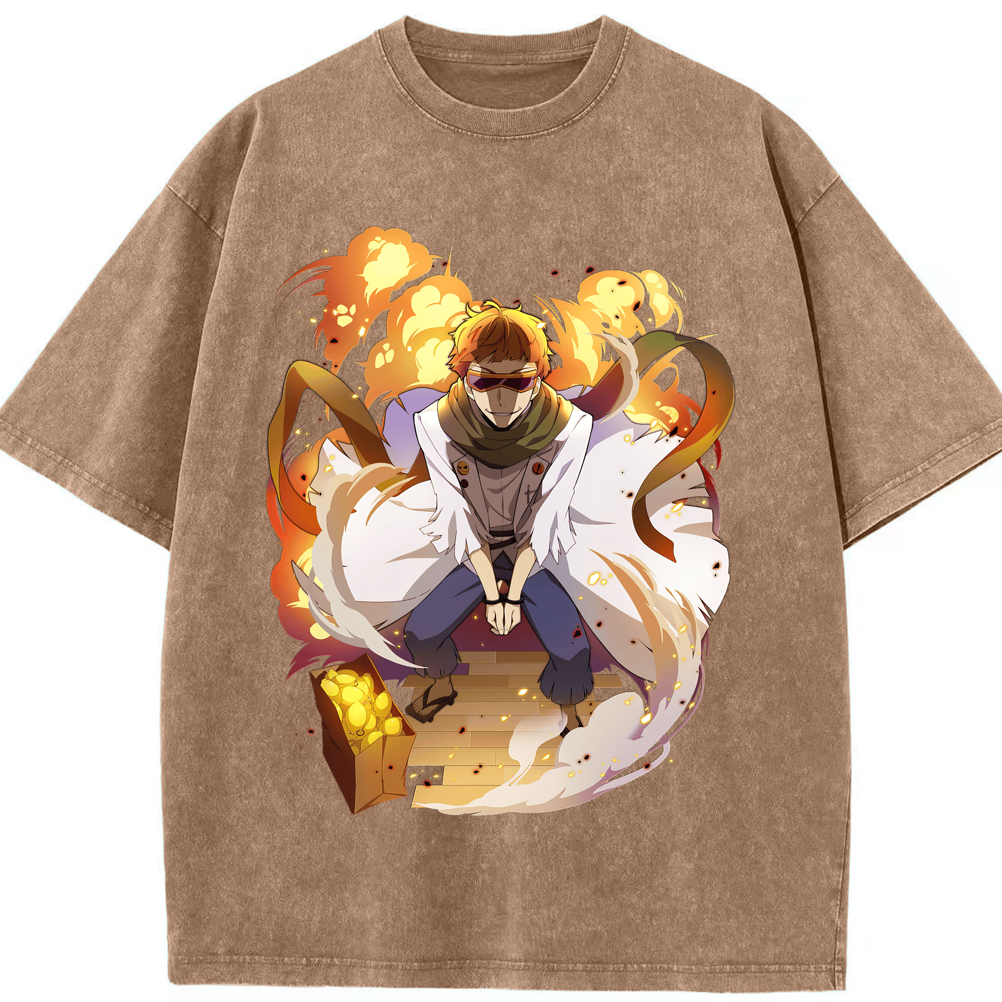 （画像用） 文豪ストレイドッグス Bungo Stray Dogs 綿100% ヴィンテージ風 半袖Tシャツ（フロントプリント）