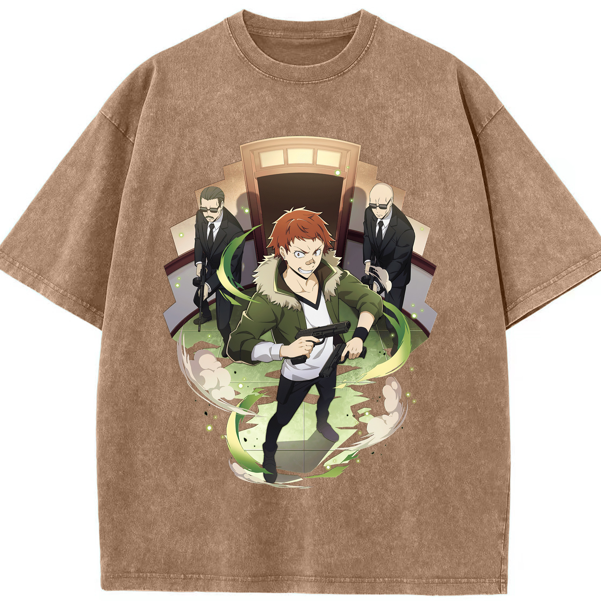 （画像用） 文豪ストレイドッグス Bungo Stray Dogs 綿100% ヴィンテージ風 半袖Tシャツ（フロントプリント）