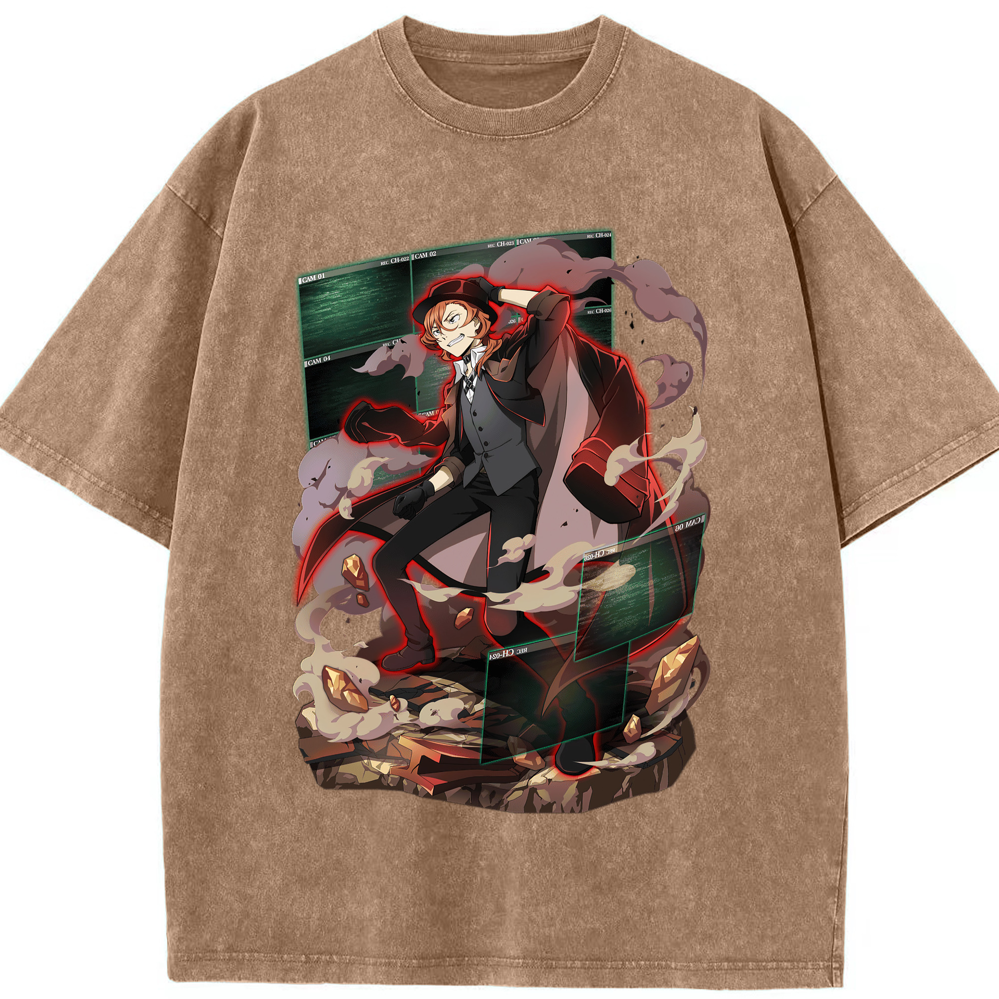 （画像用） 文豪ストレイドッグス Bungo Stray Dogs 綿100% ヴィンテージ風 半袖Tシャツ（フロントプリント）