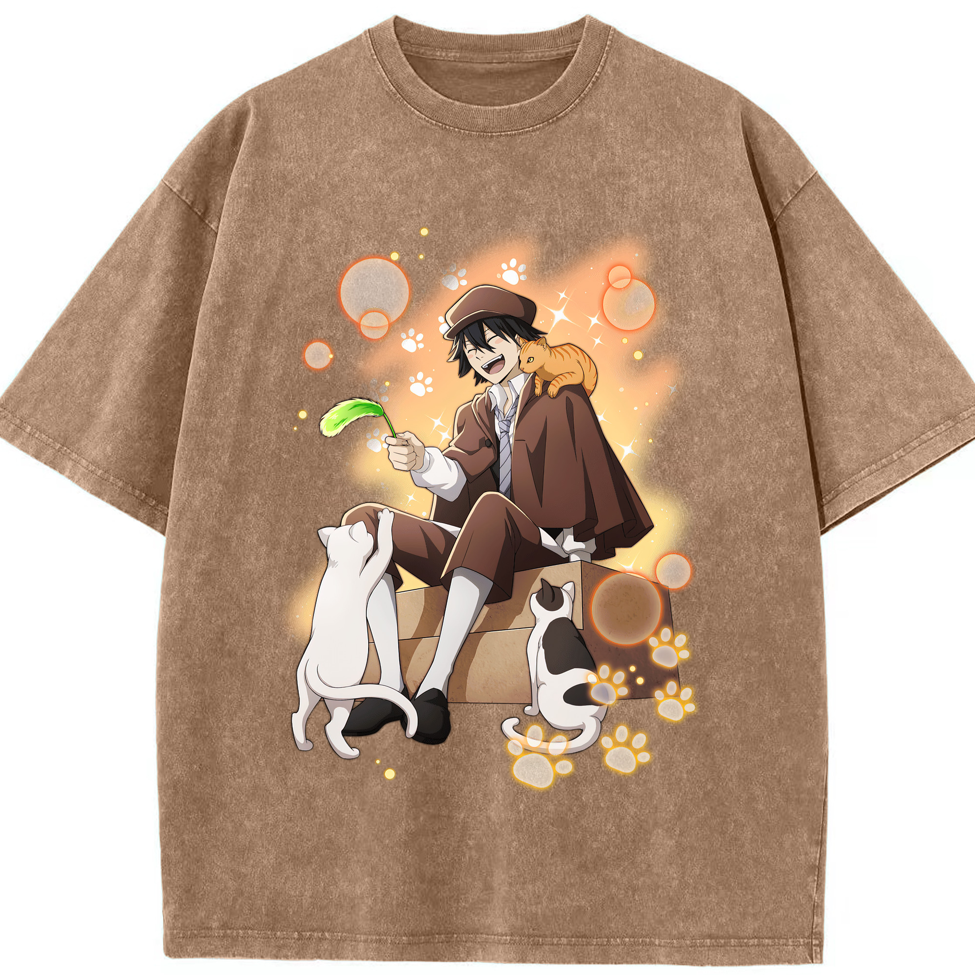 （画像用） 文豪ストレイドッグス Bungo Stray Dogs 綿100% ヴィンテージ風 半袖Tシャツ（フロントプリント）
