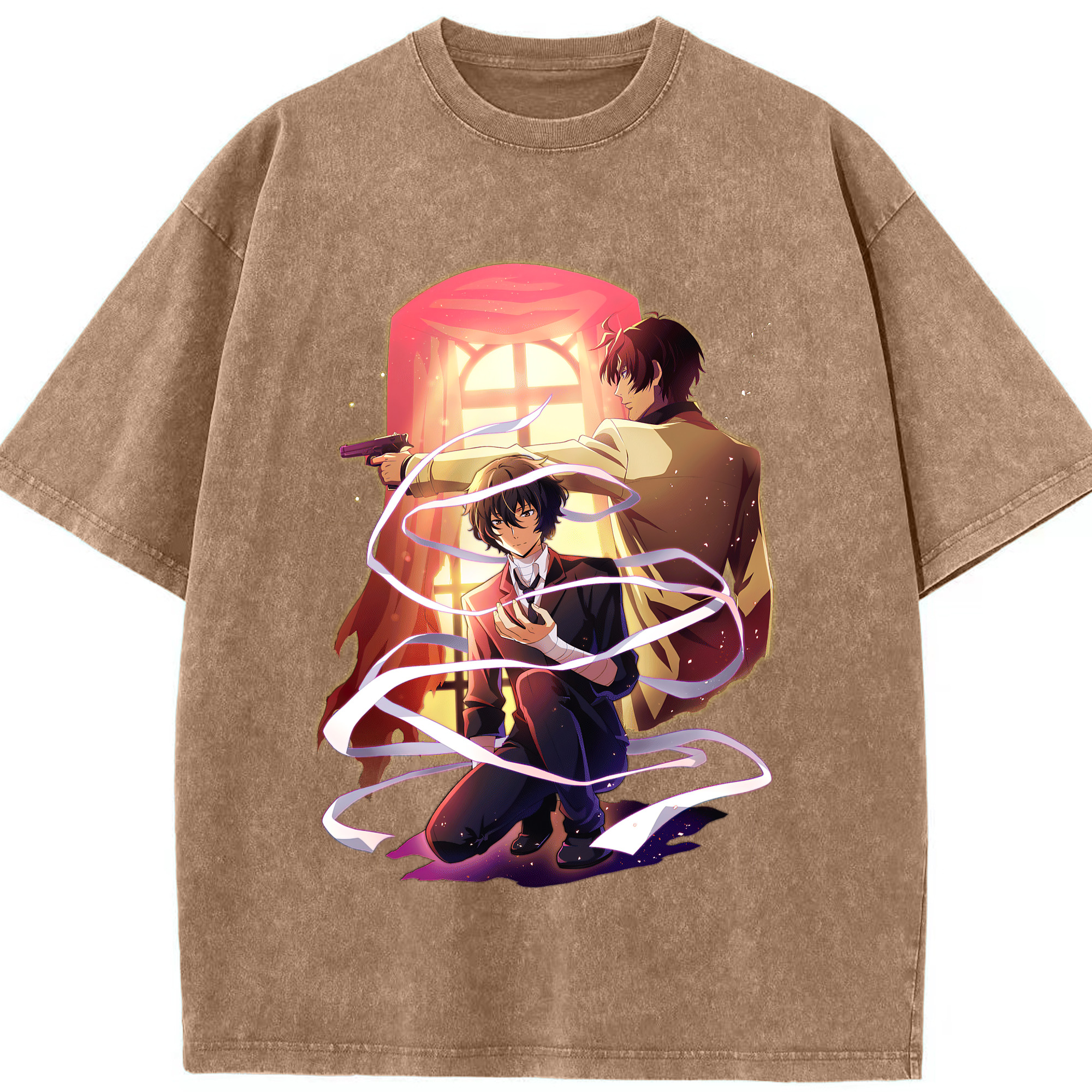 （画像用） 文豪ストレイドッグス Bungo Stray Dogs 綿100% ヴィンテージ風 半袖Tシャツ（フロントプリント）