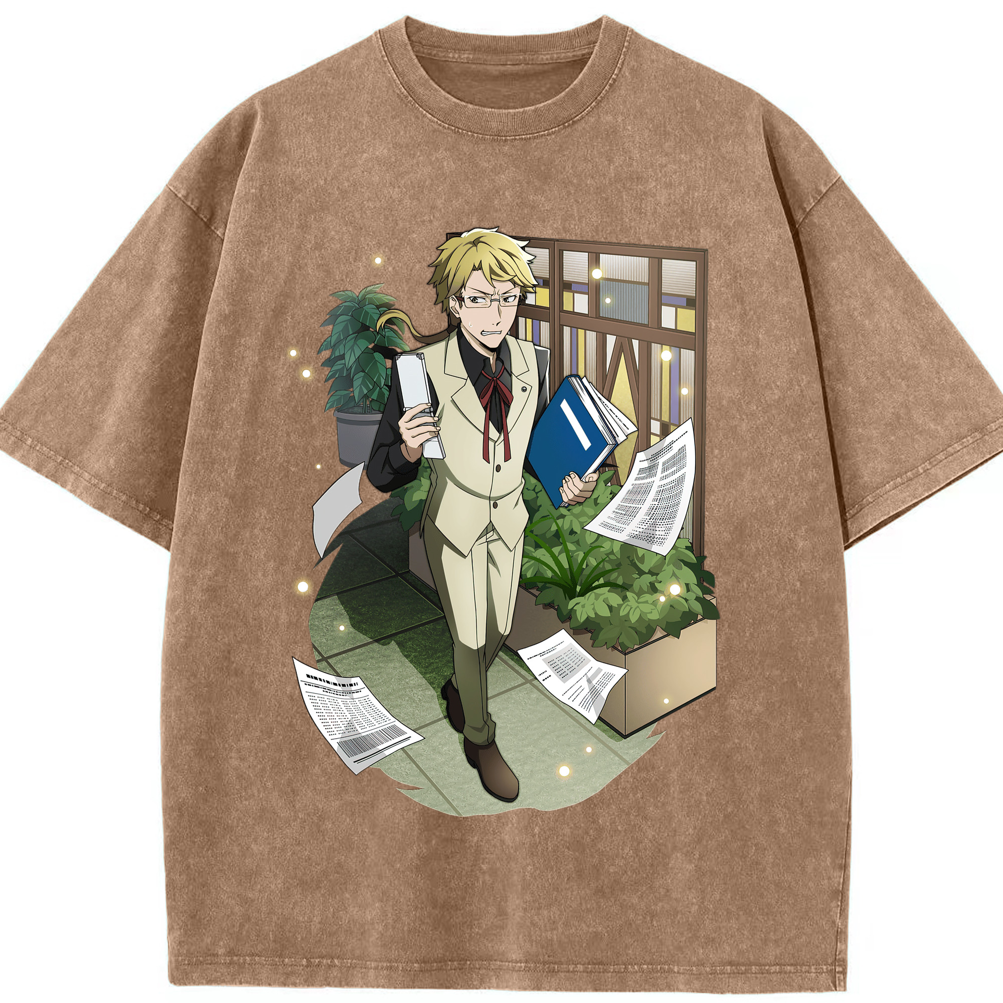 （画像用） 文豪ストレイドッグス Bungo Stray Dogs 綿100% ヴィンテージ風 半袖Tシャツ（フロントプリント）