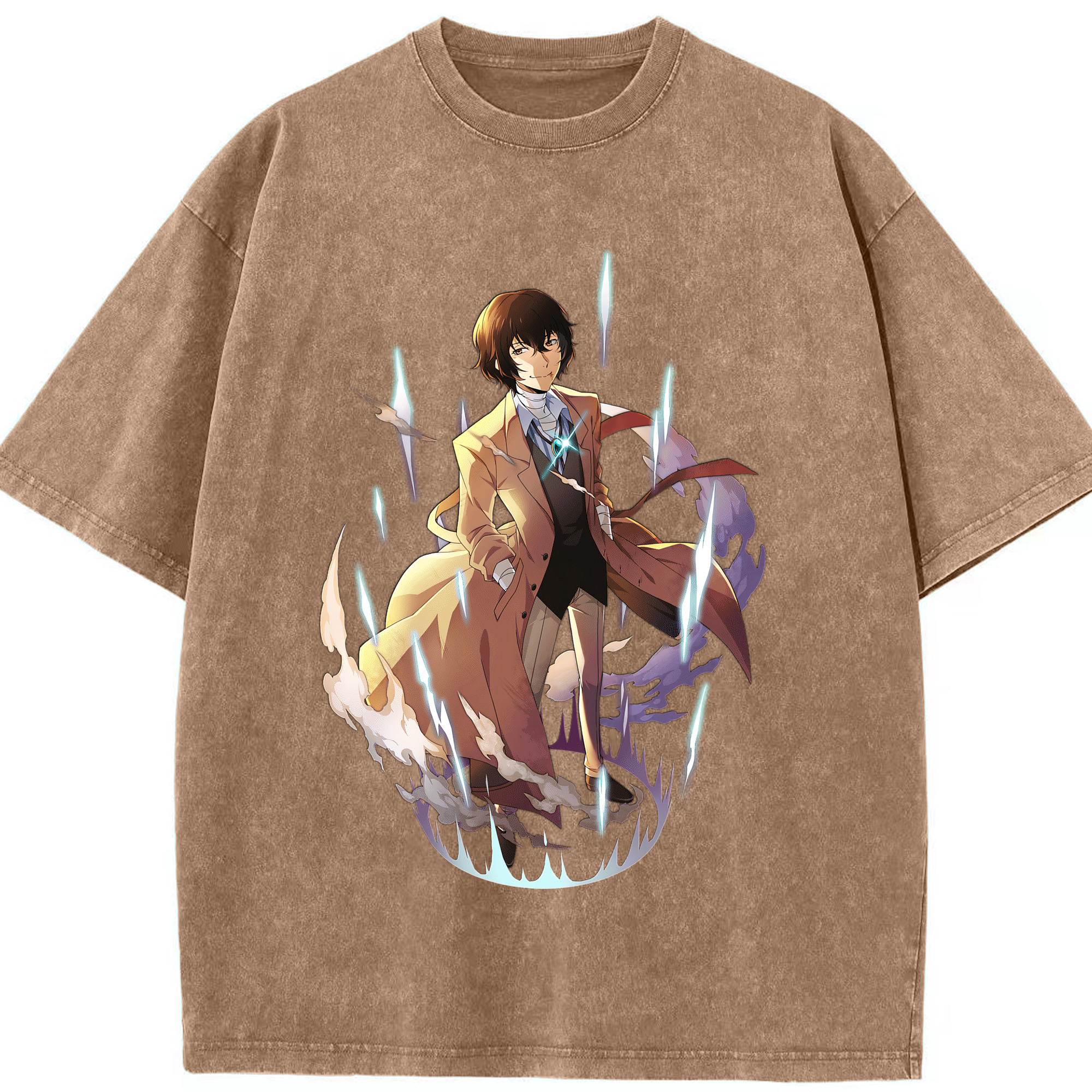 （画像用） 文豪ストレイドッグス Bungo Stray Dogs 綿100% ヴィンテージ風 半袖Tシャツ（フロントプリント）