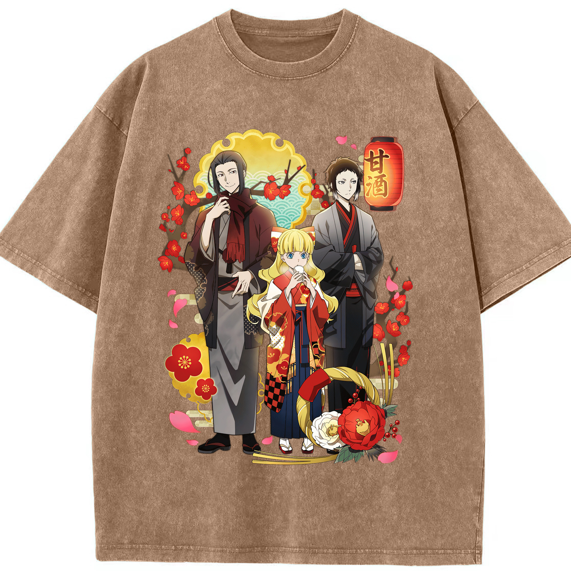 （画像用） 文豪ストレイドッグス Bungo Stray Dogs 綿100% ヴィンテージ風 半袖Tシャツ（フロントプリント）