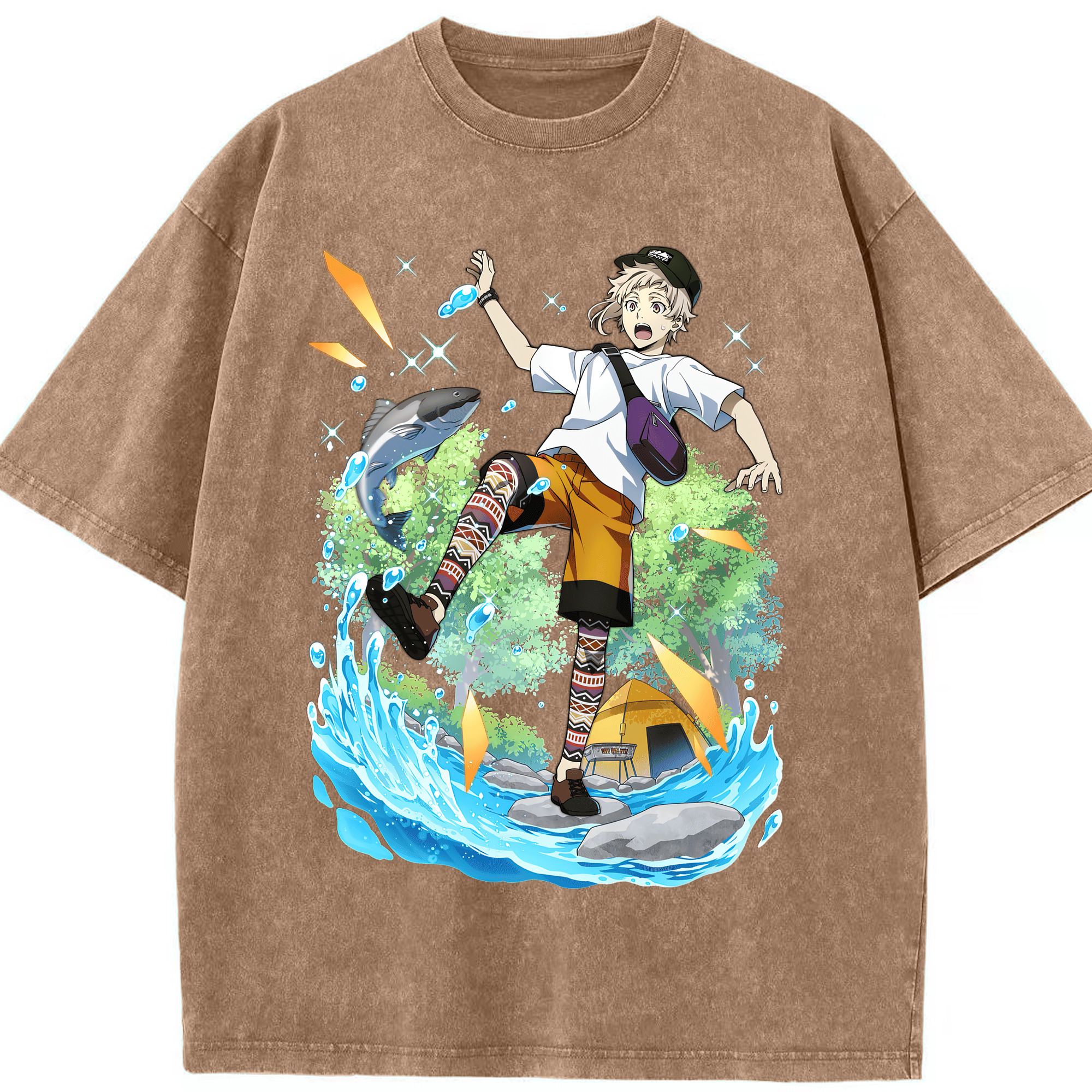 （画像用） 文豪ストレイドッグス Bungo Stray Dogs 綿100% ヴィンテージ風 半袖Tシャツ（フロントプリント）