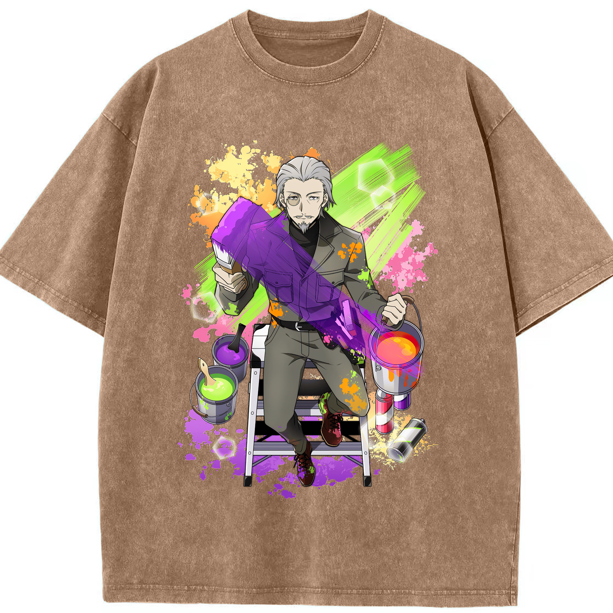 （画像用） 文豪ストレイドッグス Bungo Stray Dogs 綿100% ヴィンテージ風 半袖Tシャツ（フロントプリント）