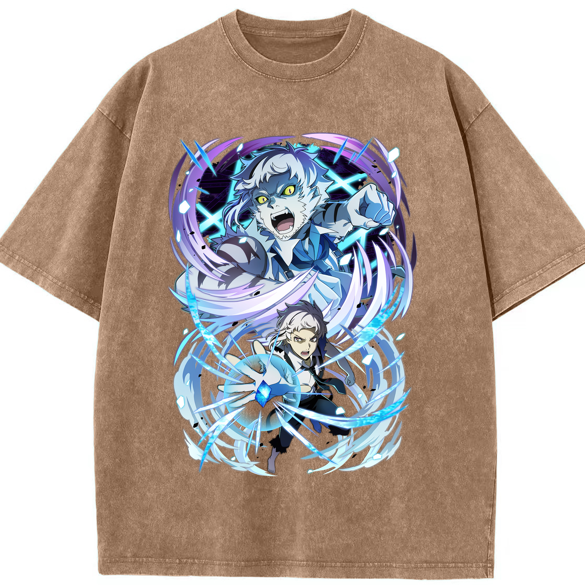 （画像用） 文豪ストレイドッグス Bungo Stray Dogs 綿100% ヴィンテージ風 半袖Tシャツ（フロントプリント）