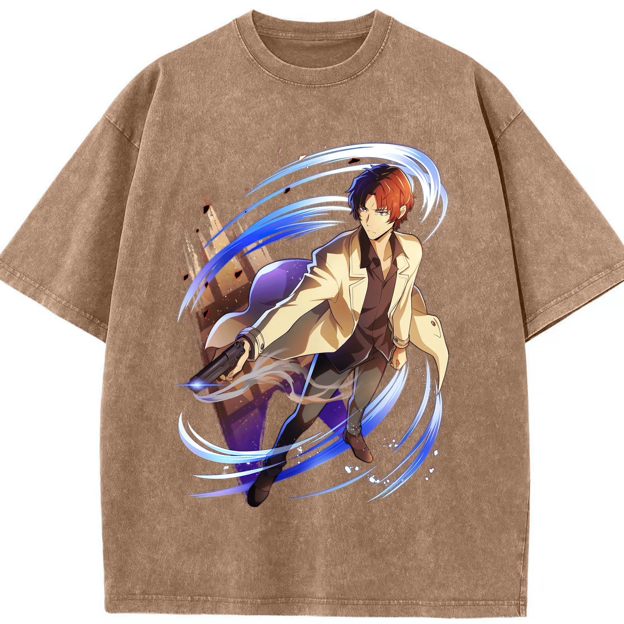 （画像用） 文豪ストレイドッグス Bungo Stray Dogs 綿100% ヴィンテージ風 半袖Tシャツ（フロントプリント）