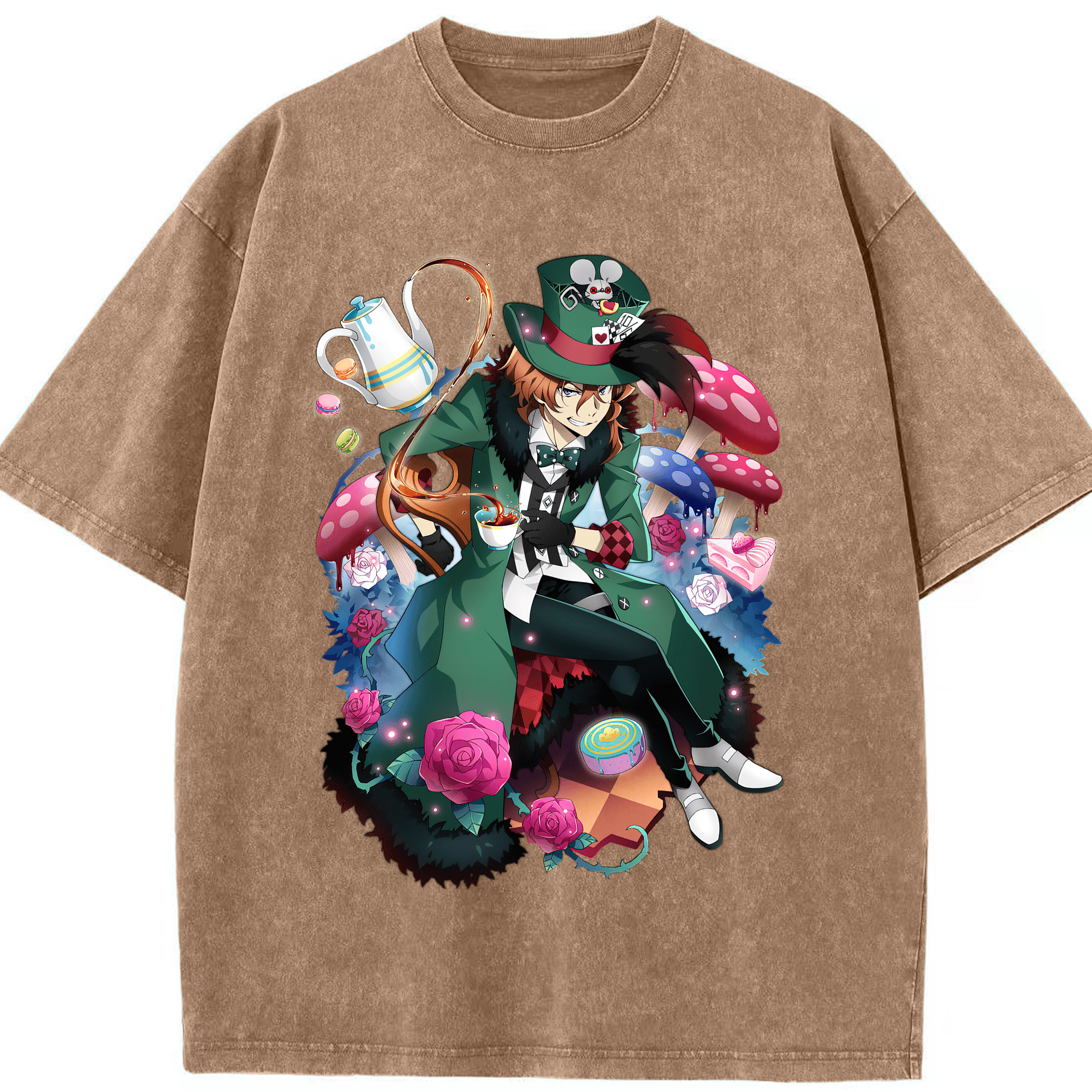 （画像用） 文豪ストレイドッグス Bungo Stray Dogs 綿100% ヴィンテージ風 半袖Tシャツ（フロントプリント）