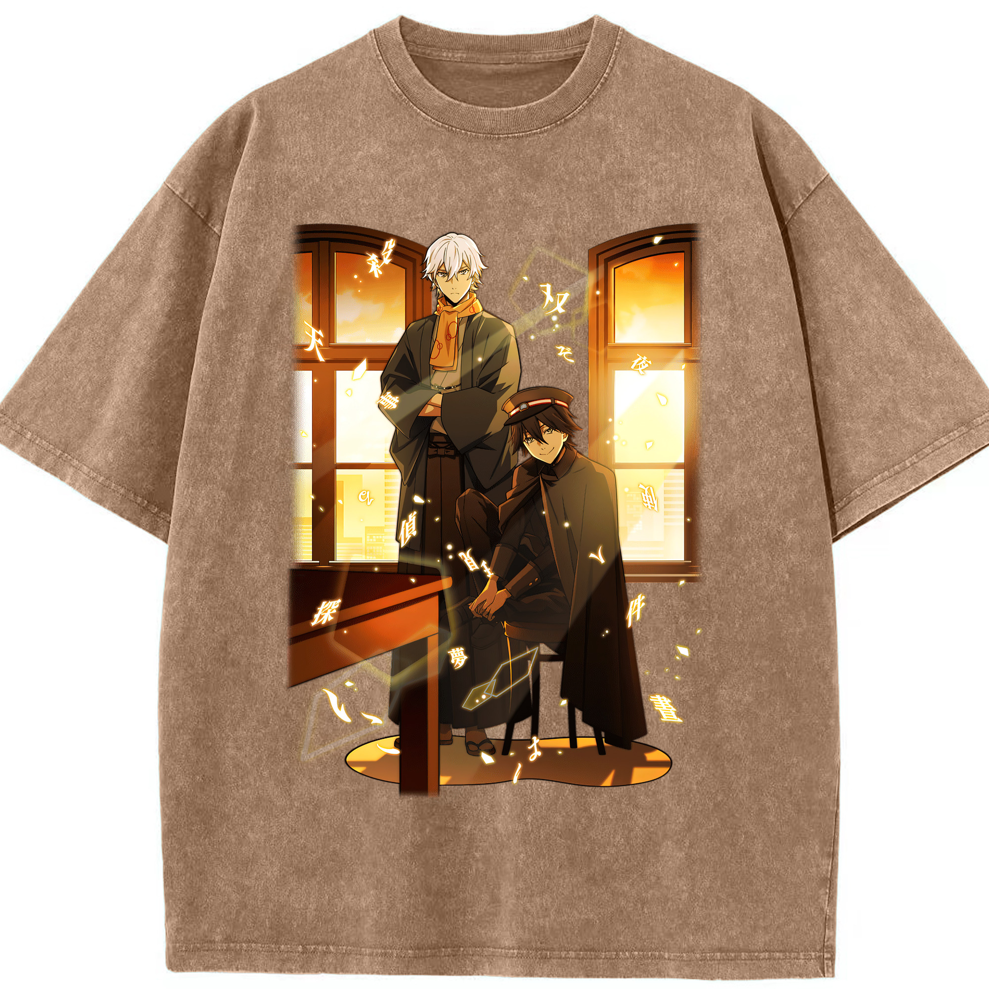 （画像用） 文豪ストレイドッグス Bungo Stray Dogs 綿100% ヴィンテージ風 半袖Tシャツ（フロントプリント）