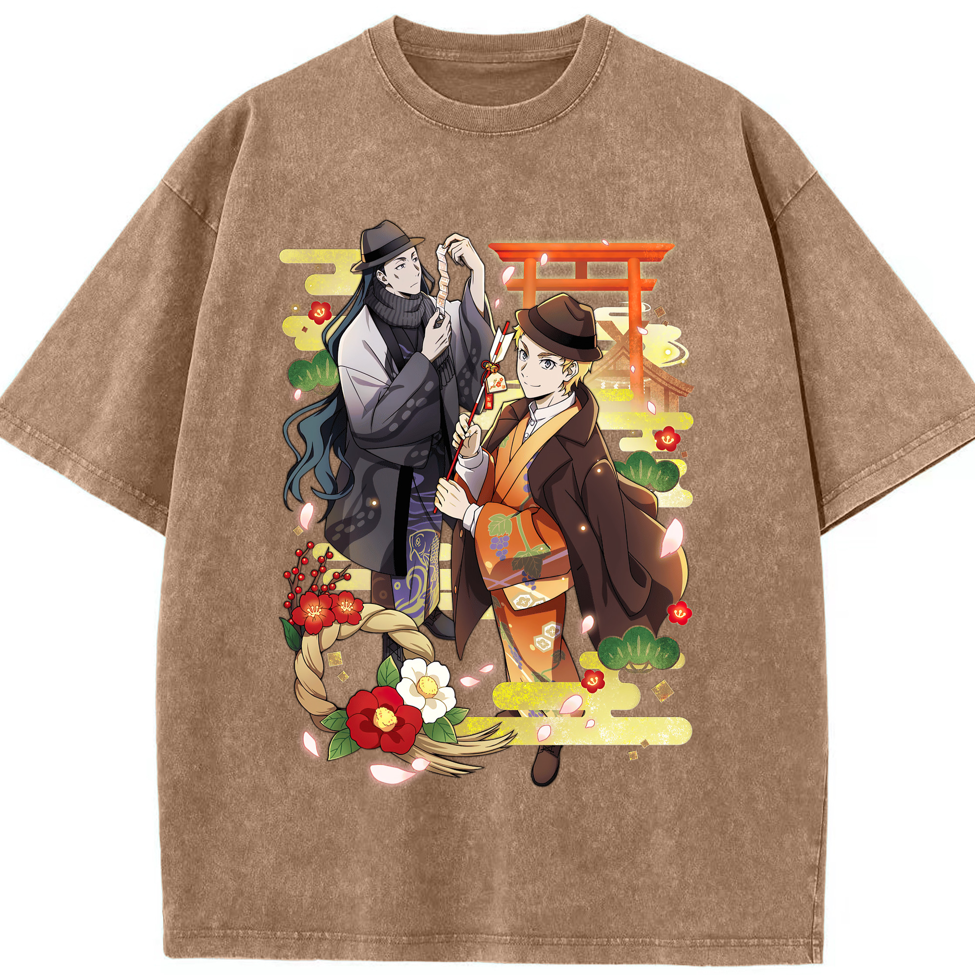 （画像用） 文豪ストレイドッグス Bungo Stray Dogs 綿100% ヴィンテージ風 半袖Tシャツ（フロントプリント）
