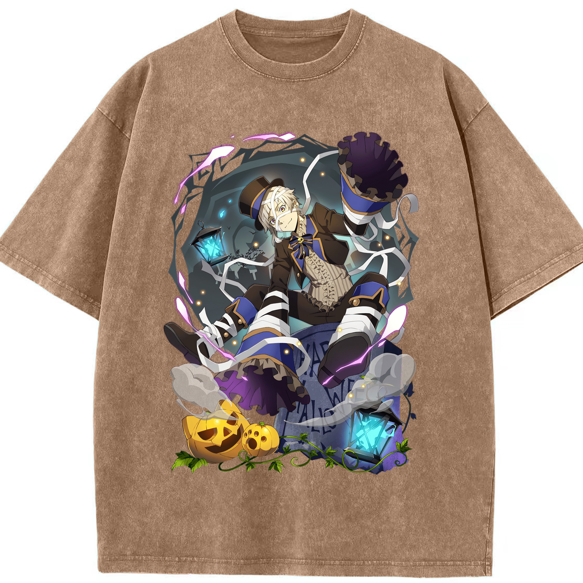 （画像用） 文豪ストレイドッグス Bungo Stray Dogs 綿100% ヴィンテージ風 半袖Tシャツ（フロントプリント）