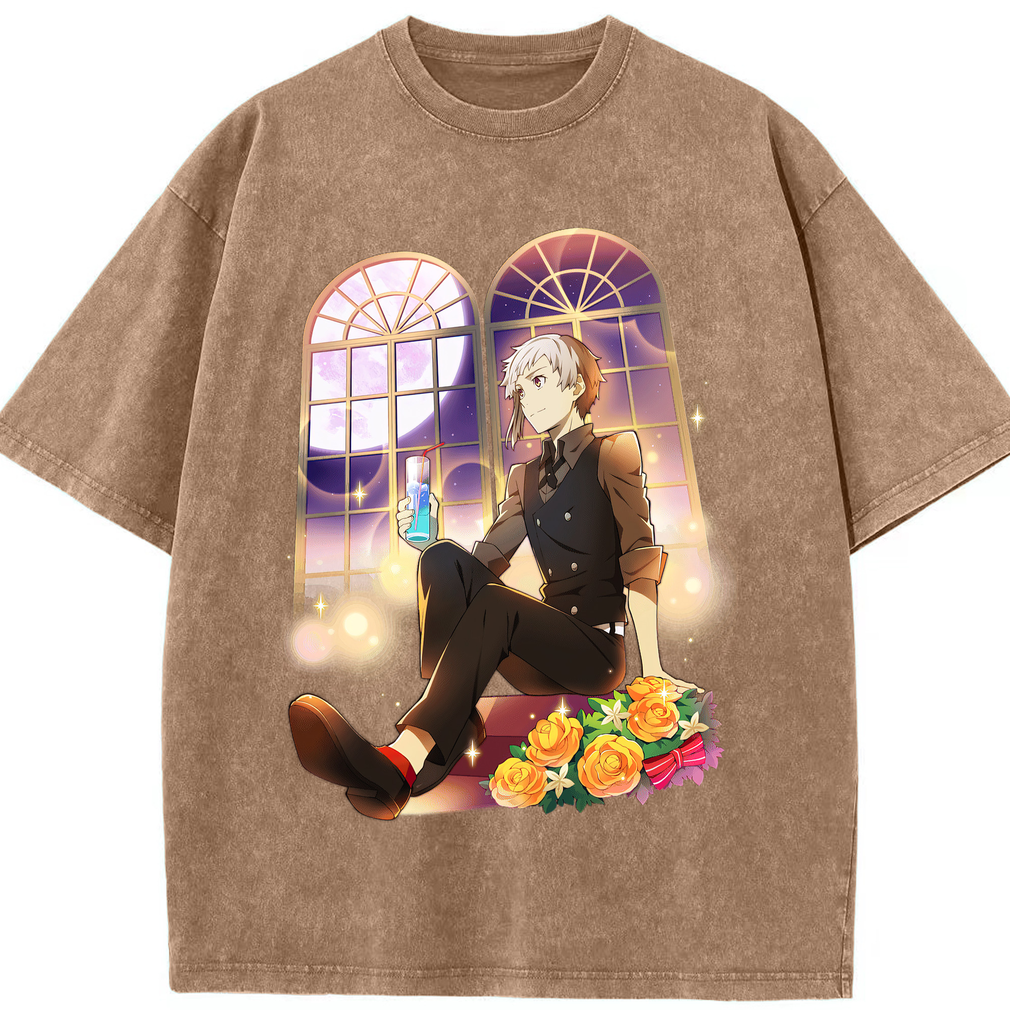（画像用） 文豪ストレイドッグス Bungo Stray Dogs 綿100% ヴィンテージ風 半袖Tシャツ（フロントプリント）