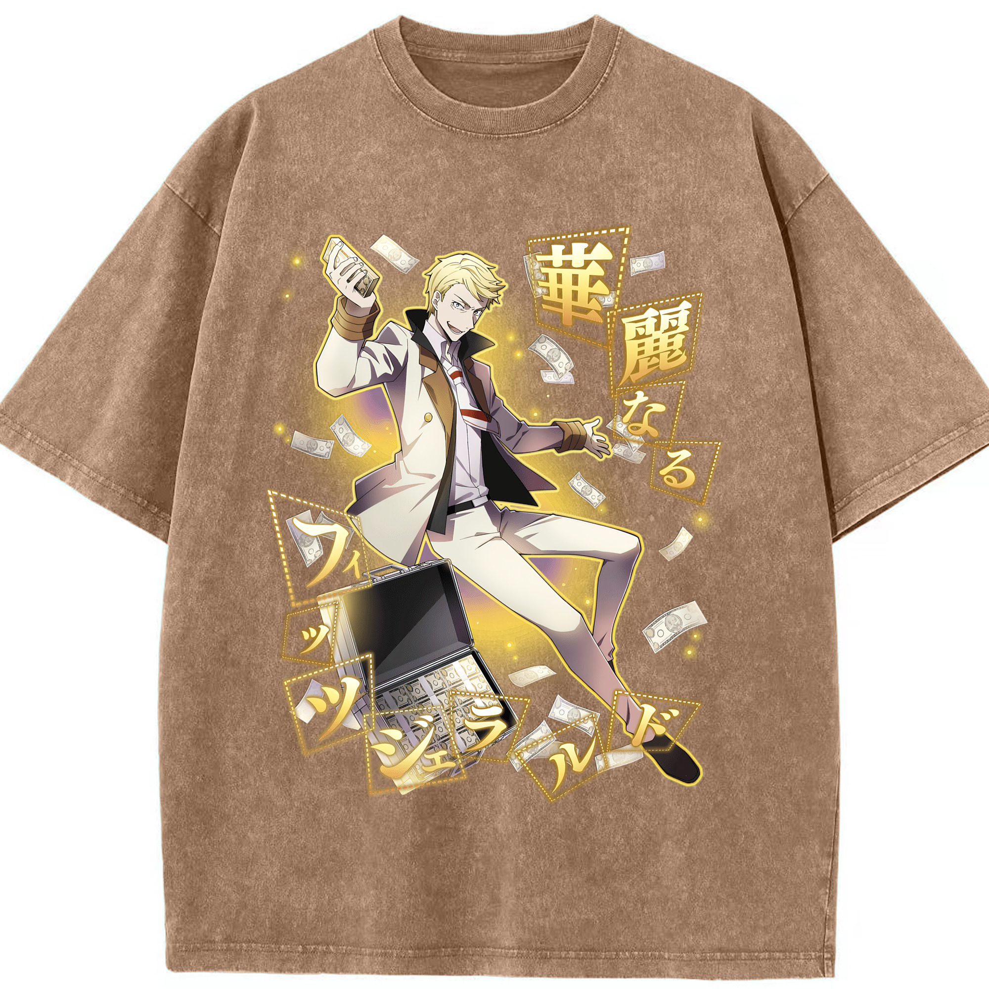 （画像用） 文豪ストレイドッグス Bungo Stray Dogs 綿100% ヴィンテージ風 半袖Tシャツ（フロントプリント）