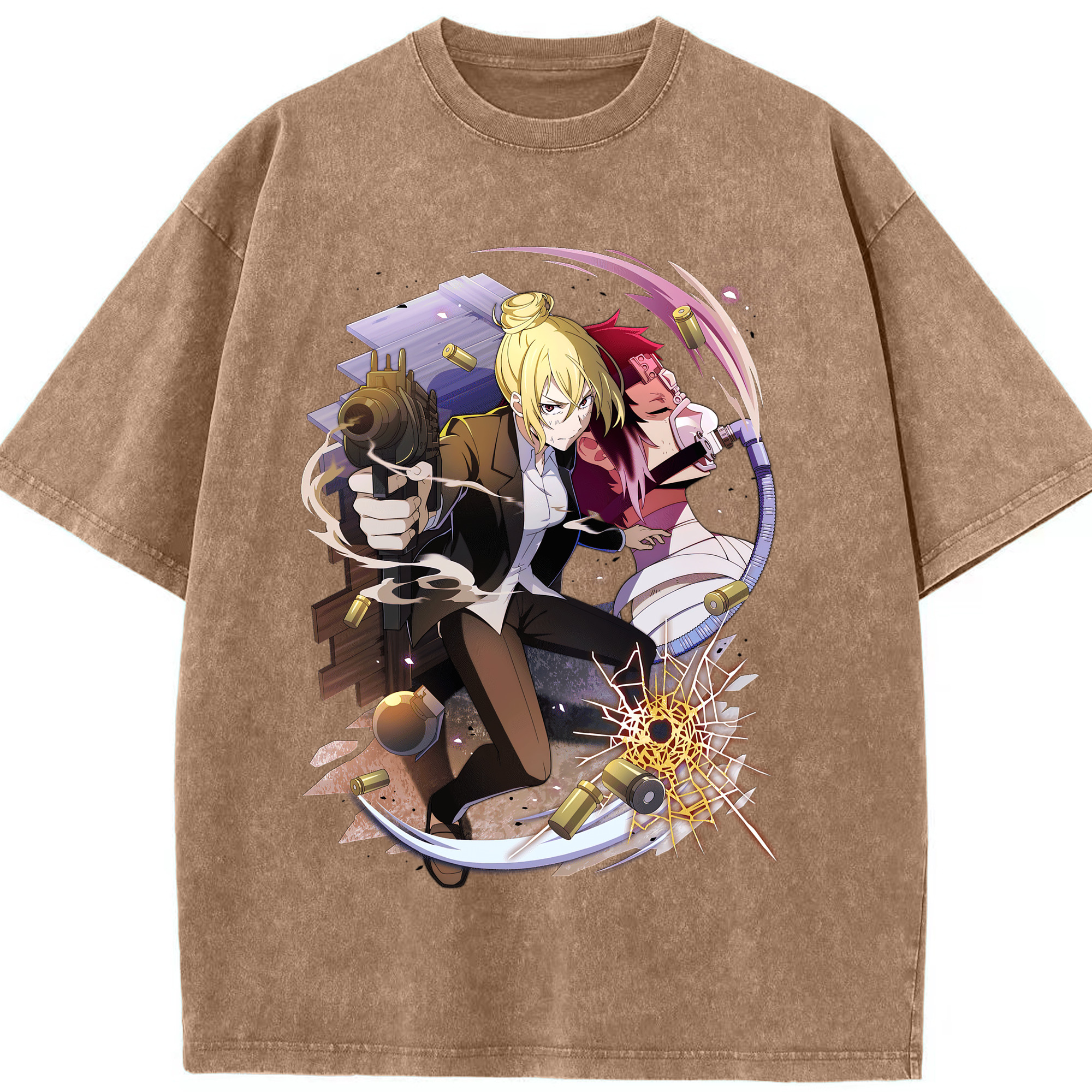 （画像用） 文豪ストレイドッグス Bungo Stray Dogs 綿100% ヴィンテージ風 半袖Tシャツ（フロントプリント）
