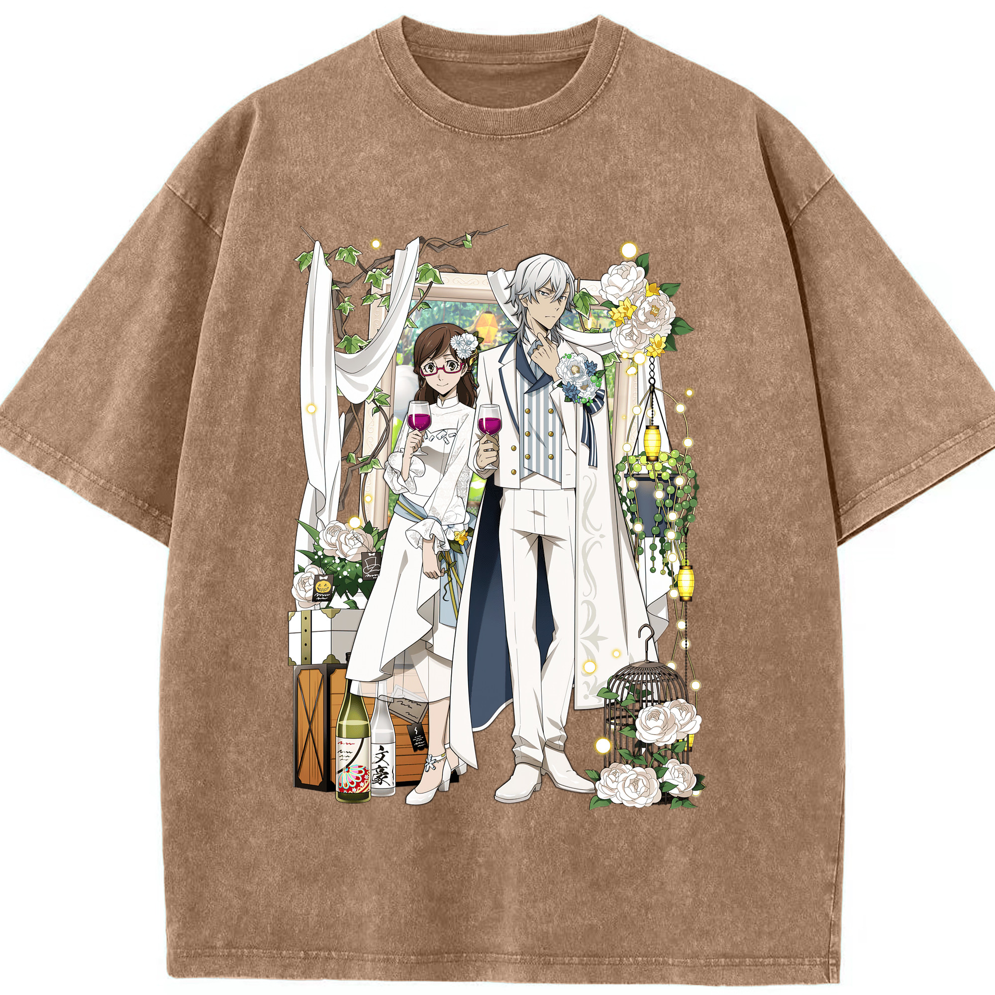 （画像用） 文豪ストレイドッグス Bungo Stray Dogs 綿100% ヴィンテージ風 半袖Tシャツ（フロントプリント）