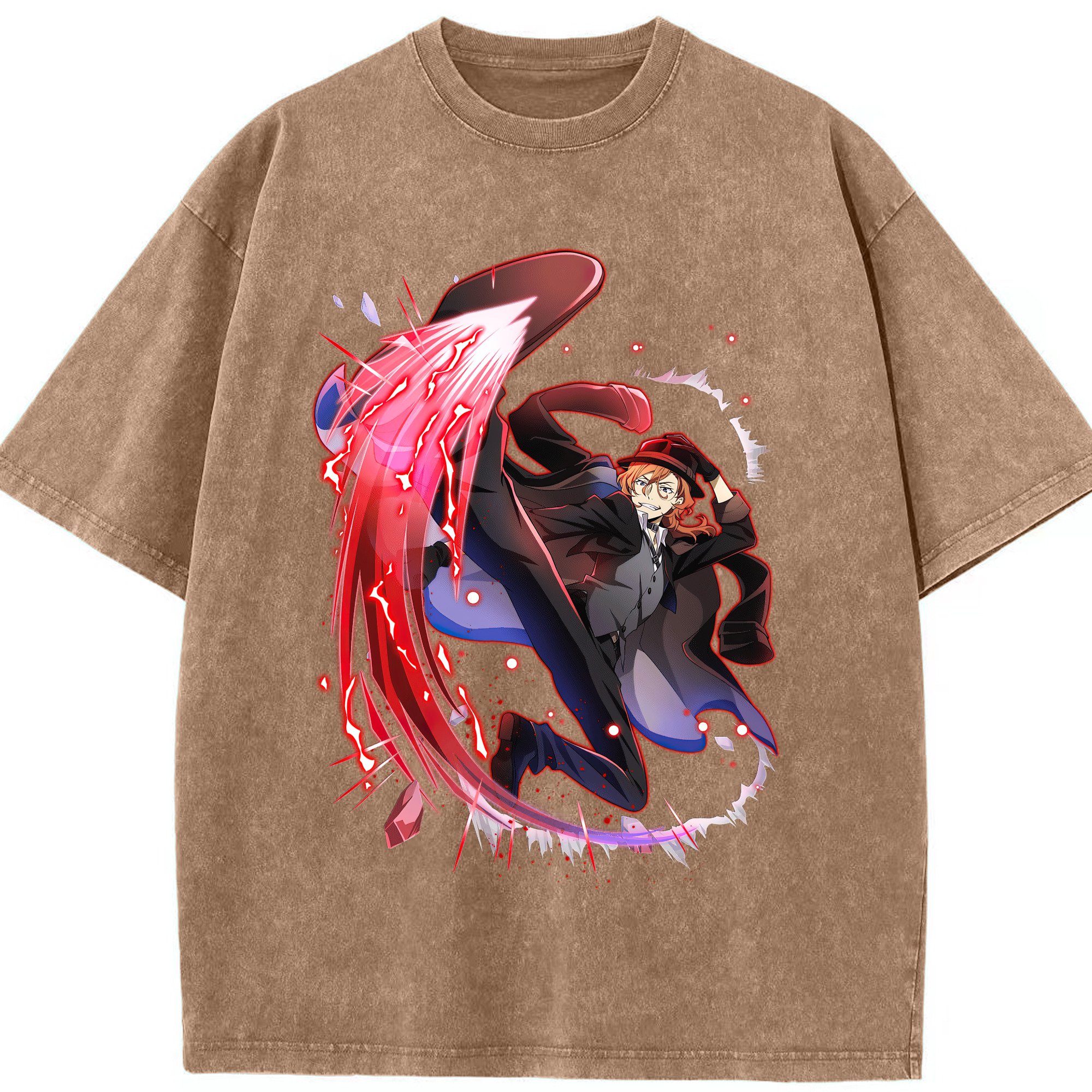 （画像用） 文豪ストレイドッグス Bungo Stray Dogs 綿100% ヴィンテージ風 半袖Tシャツ（フロントプリント）