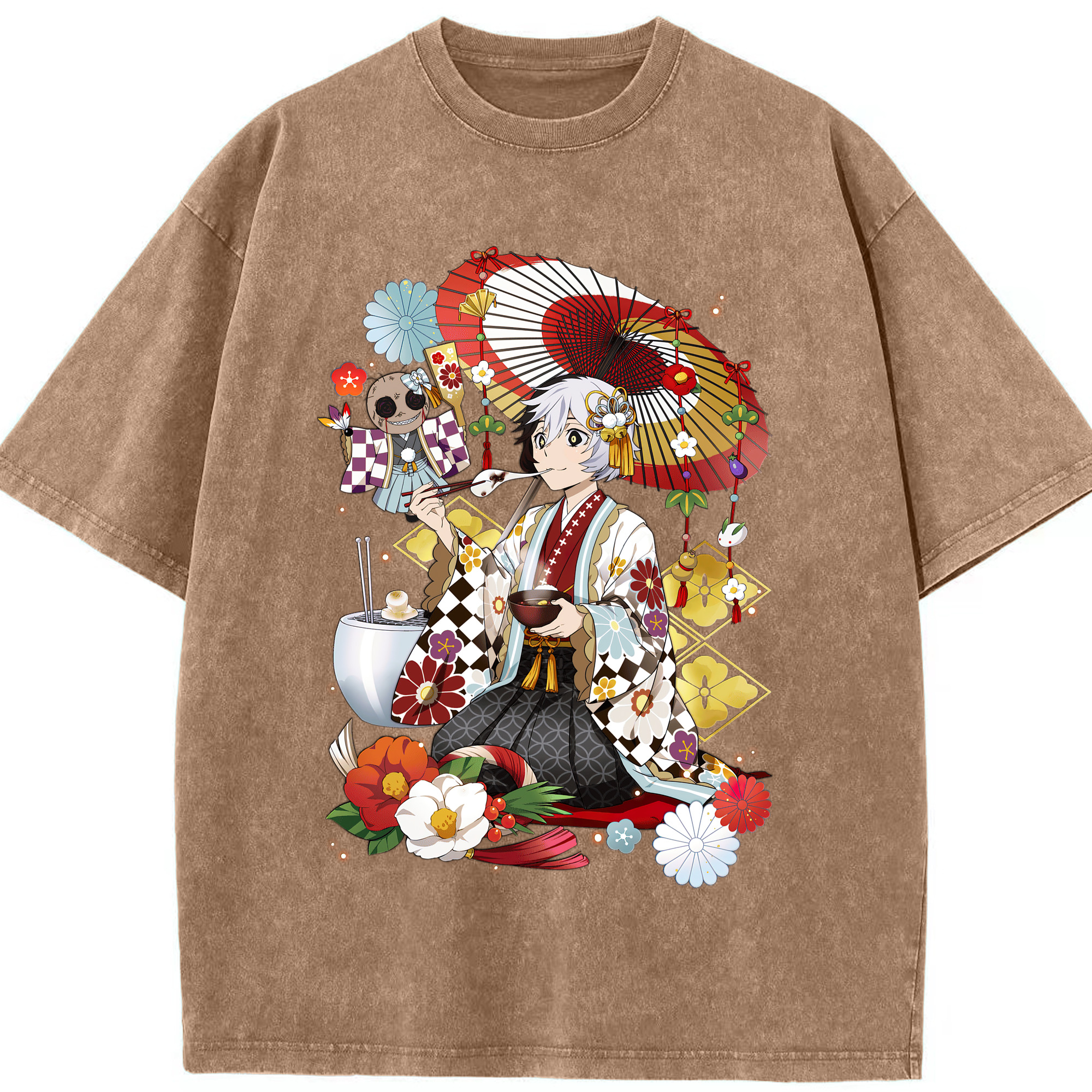 （画像用） 文豪ストレイドッグス Bungo Stray Dogs 綿100% ヴィンテージ風 半袖Tシャツ（フロントプリント）