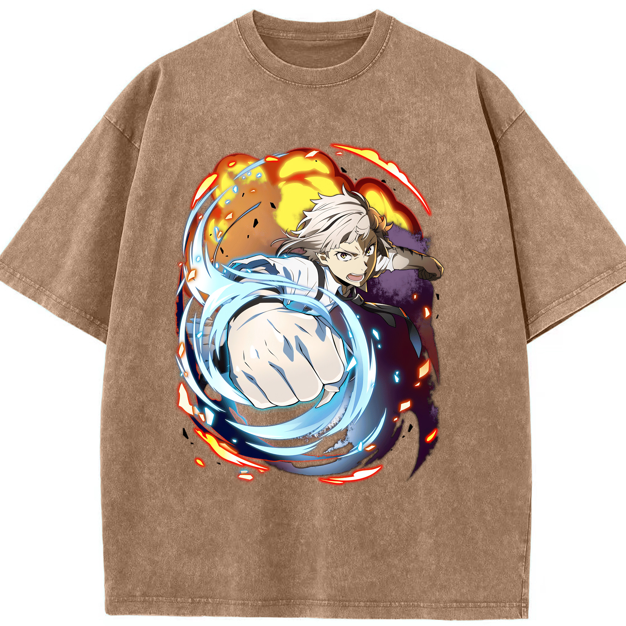 （画像用） 文豪ストレイドッグス Bungo Stray Dogs 綿100% ヴィンテージ風 半袖Tシャツ（フロントプリント）