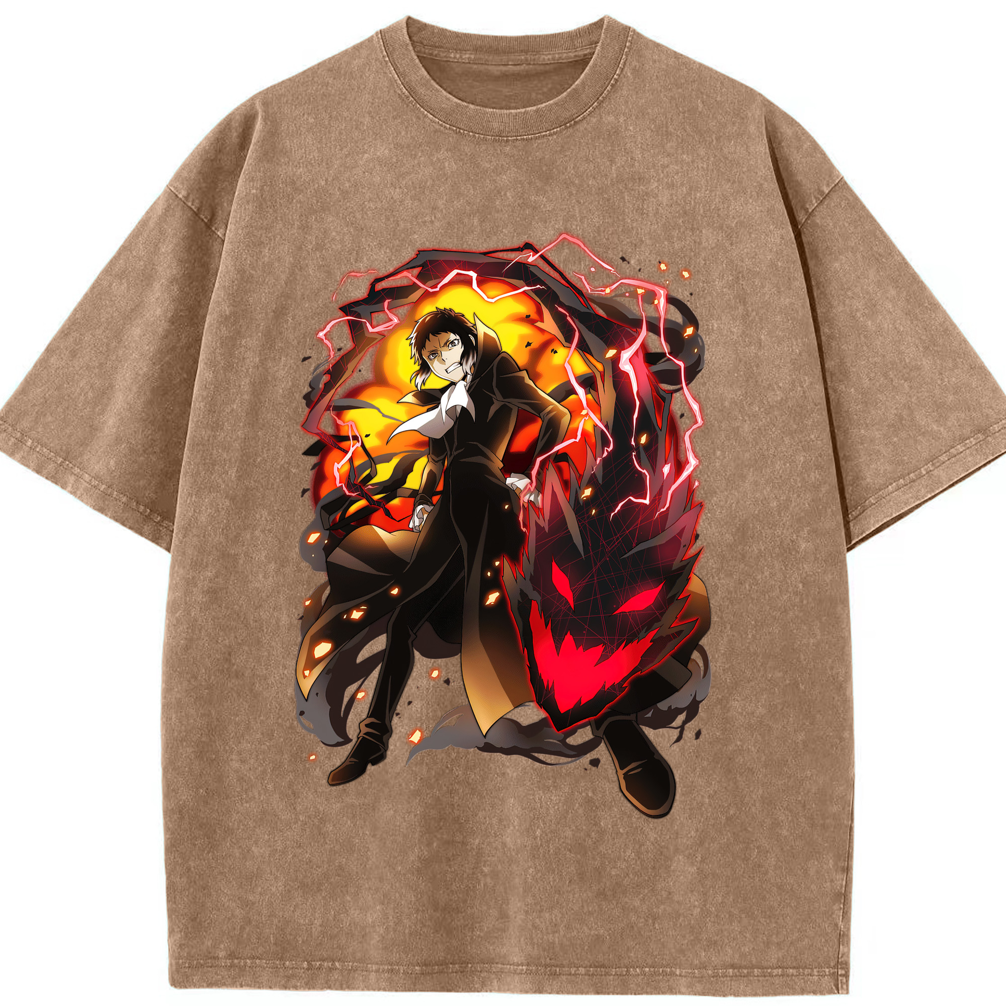 （画像用） 文豪ストレイドッグス Bungo Stray Dogs 綿100% ヴィンテージ風 半袖Tシャツ（フロントプリント）