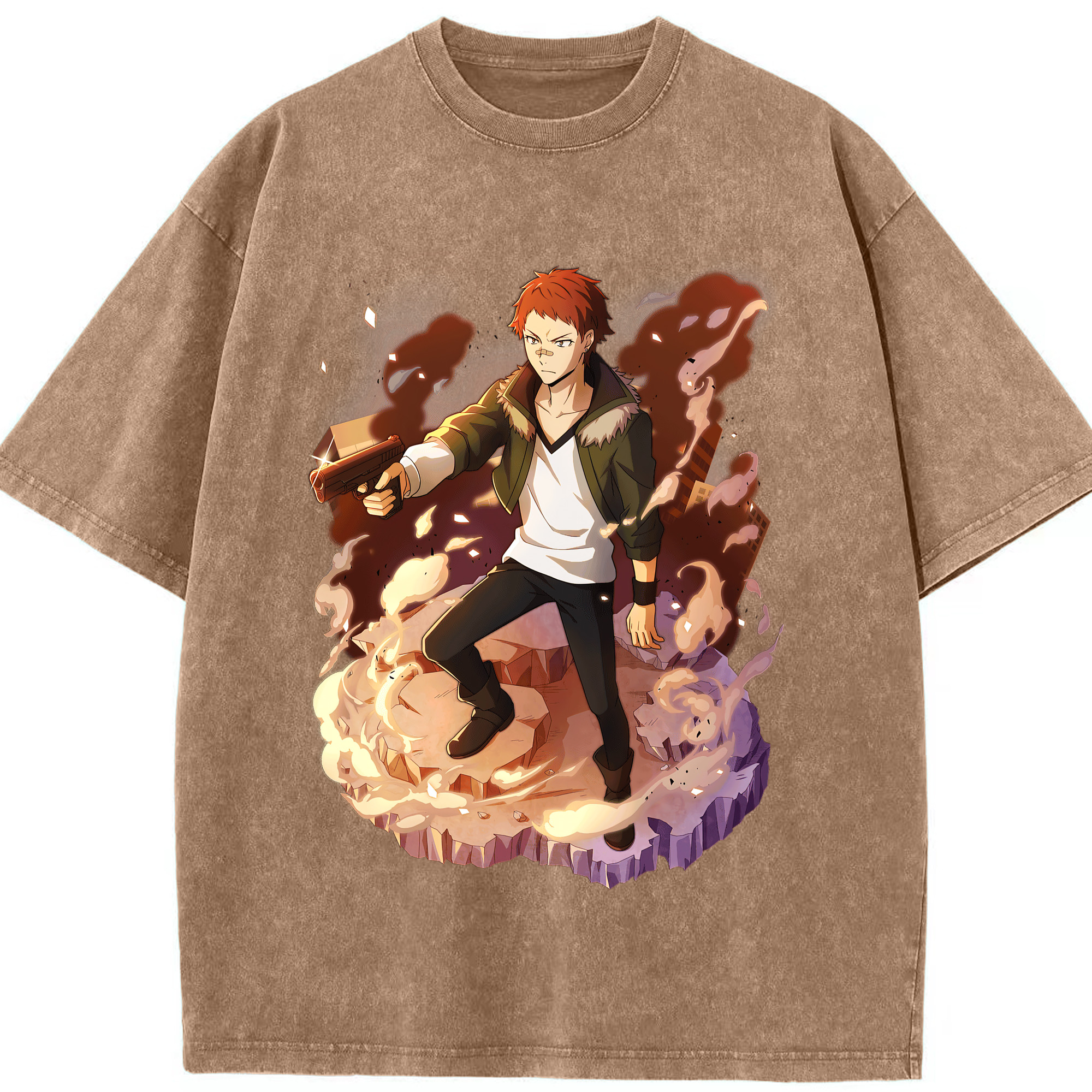 （画像用） 文豪ストレイドッグス Bungo Stray Dogs 綿100% ヴィンテージ風 半袖Tシャツ（フロントプリント）