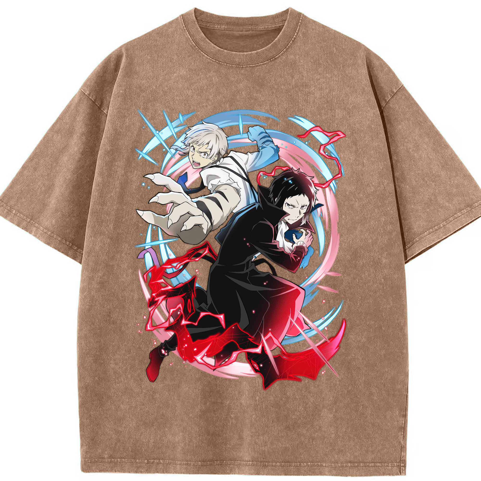 （画像用） 文豪ストレイドッグス Bungo Stray Dogs 綿100% ヴィンテージ風 半袖Tシャツ（フロントプリント）