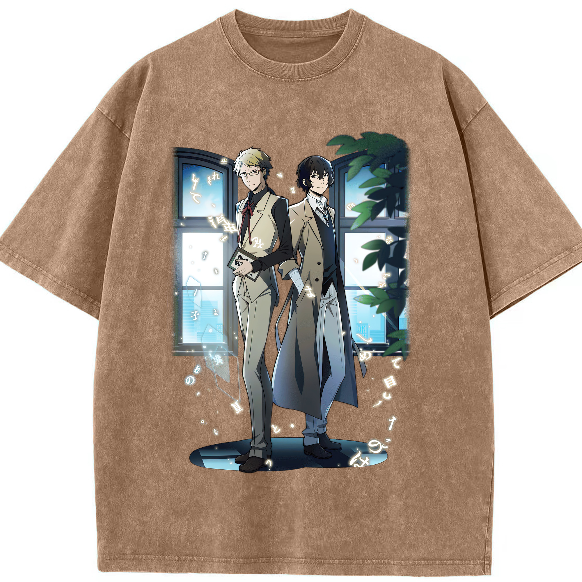 （画像用） 文豪ストレイドッグス Bungo Stray Dogs 綿100% ヴィンテージ風 半袖Tシャツ（フロントプリント）