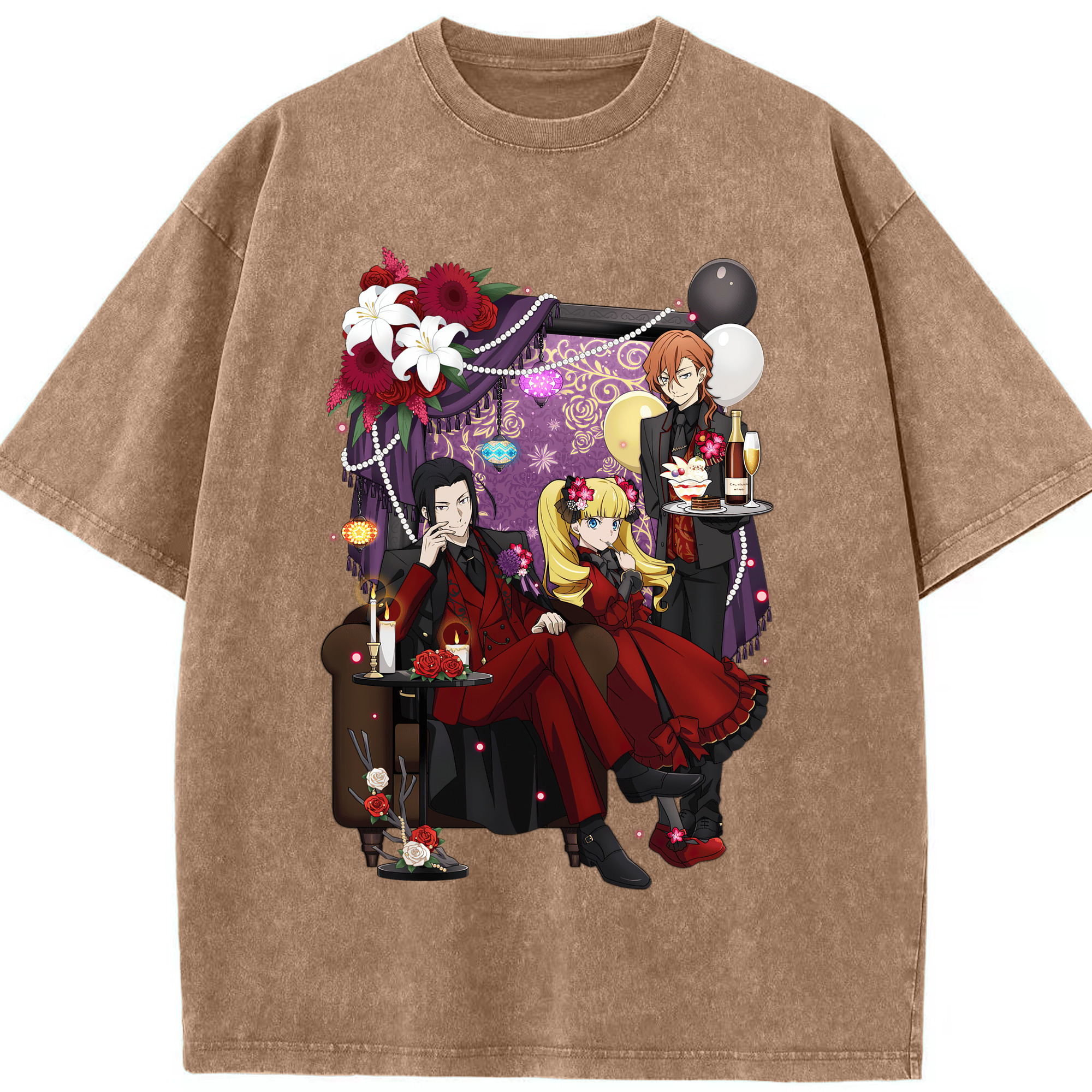 （画像用） 文豪ストレイドッグス Bungo Stray Dogs 綿100% ヴィンテージ風 半袖Tシャツ（フロントプリント）