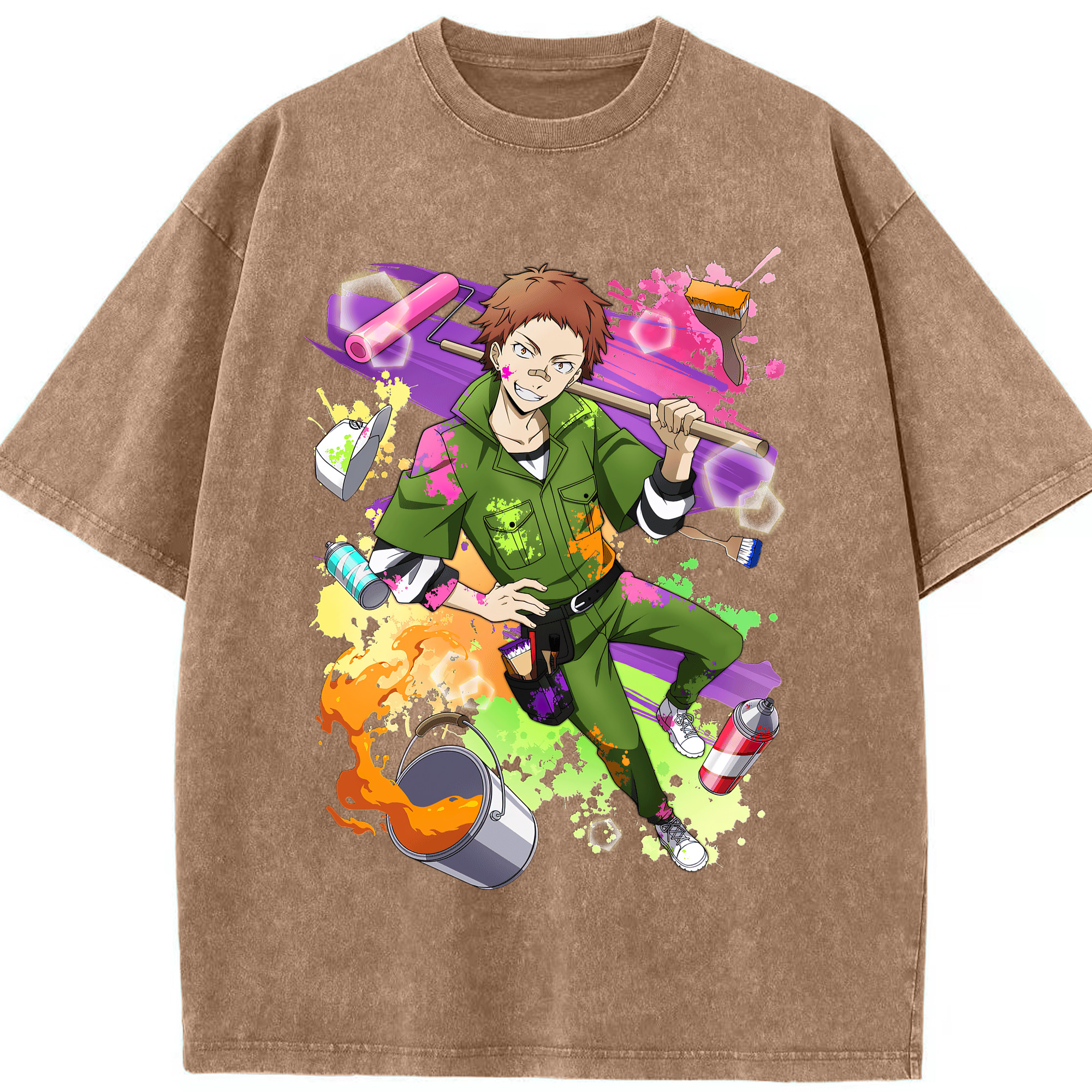 （画像用） 文豪ストレイドッグス Bungo Stray Dogs 綿100% ヴィンテージ風 半袖Tシャツ（フロントプリント）