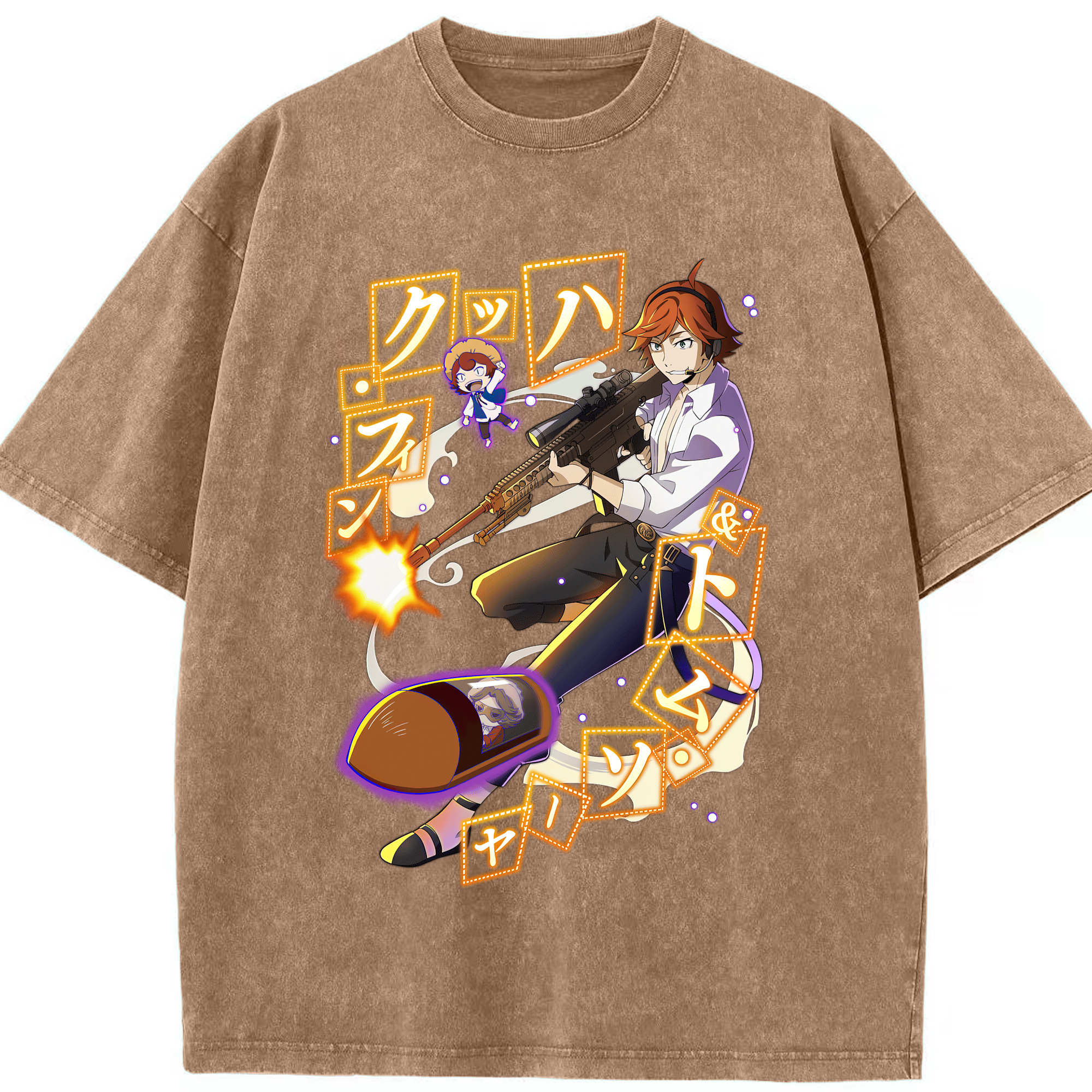 （画像用） 文豪ストレイドッグス Bungo Stray Dogs 綿100% ヴィンテージ風 半袖Tシャツ（フロントプリント）