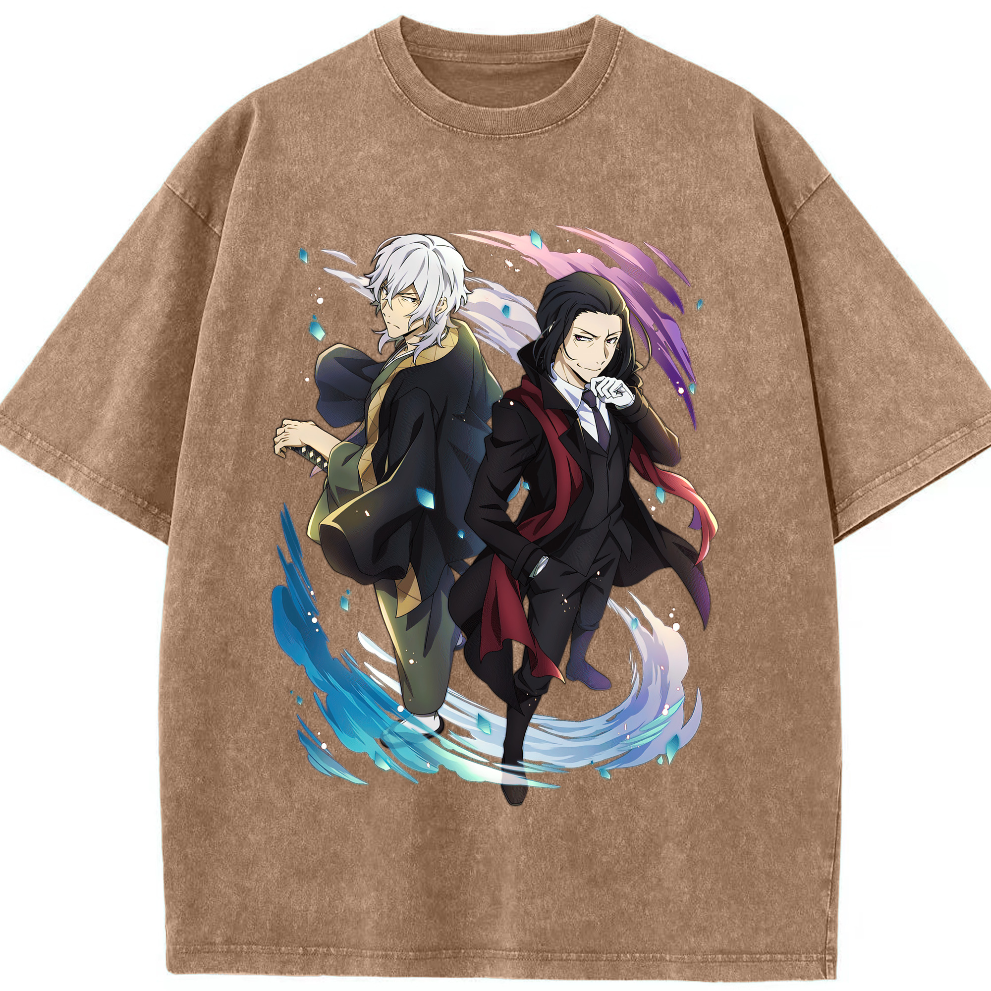 （画像用） 文豪ストレイドッグス Bungo Stray Dogs 綿100% ヴィンテージ風 半袖Tシャツ（フロントプリント）