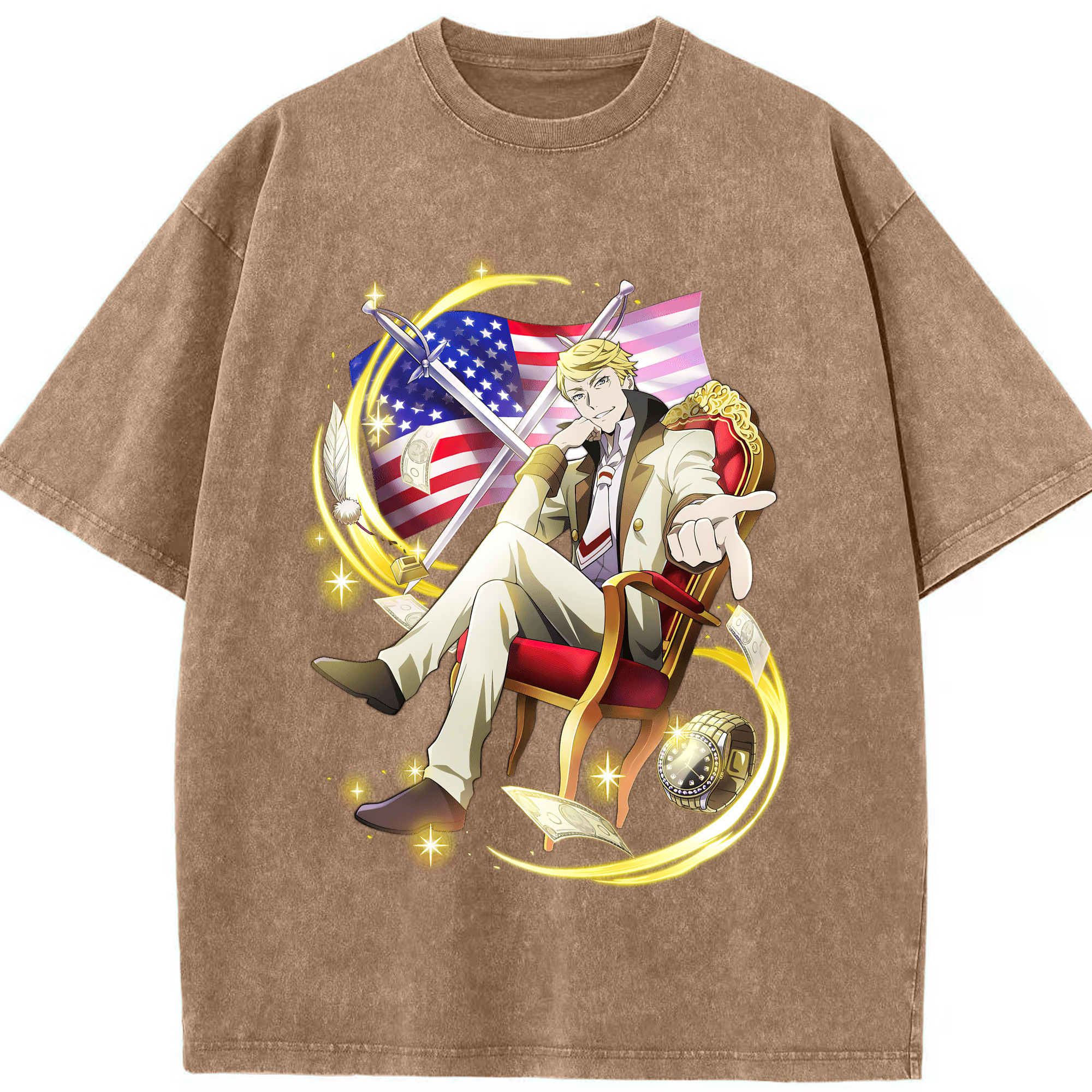 （画像用） 文豪ストレイドッグス Bungo Stray Dogs 綿100% ヴィンテージ風 半袖Tシャツ（フロントプリント）