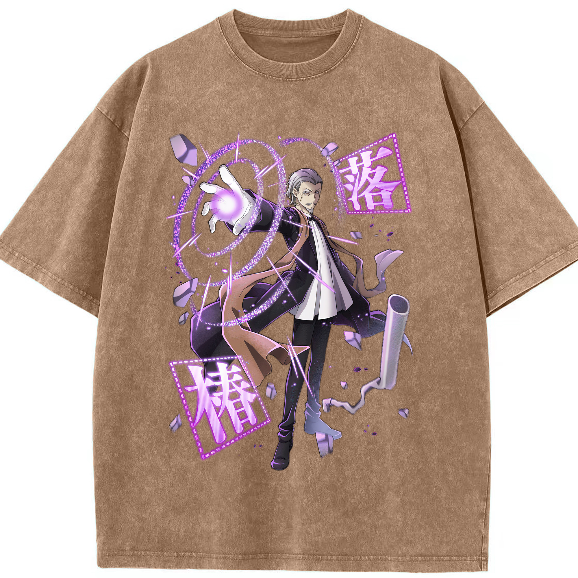 （画像用） 文豪ストレイドッグス Bungo Stray Dogs 綿100% ヴィンテージ風 半袖Tシャツ（フロントプリント）