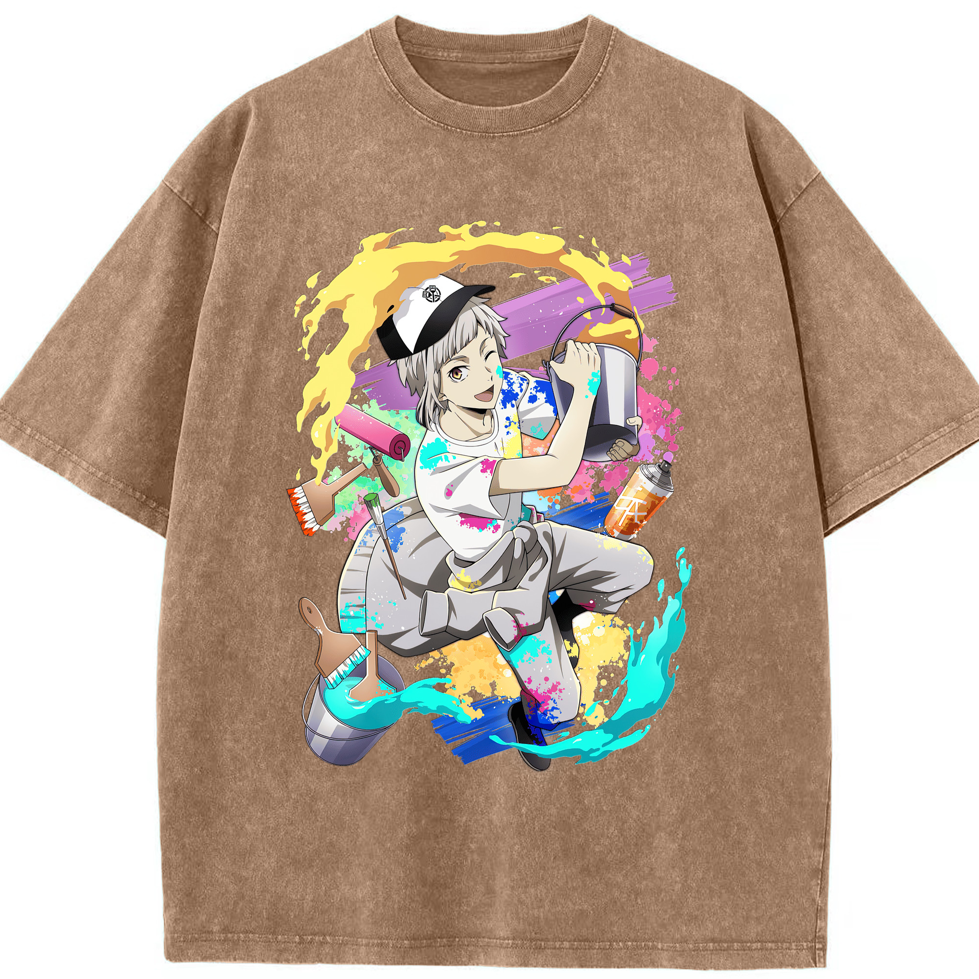 （画像用） 文豪ストレイドッグス Bungo Stray Dogs 綿100% ヴィンテージ風 半袖Tシャツ（フロントプリント）