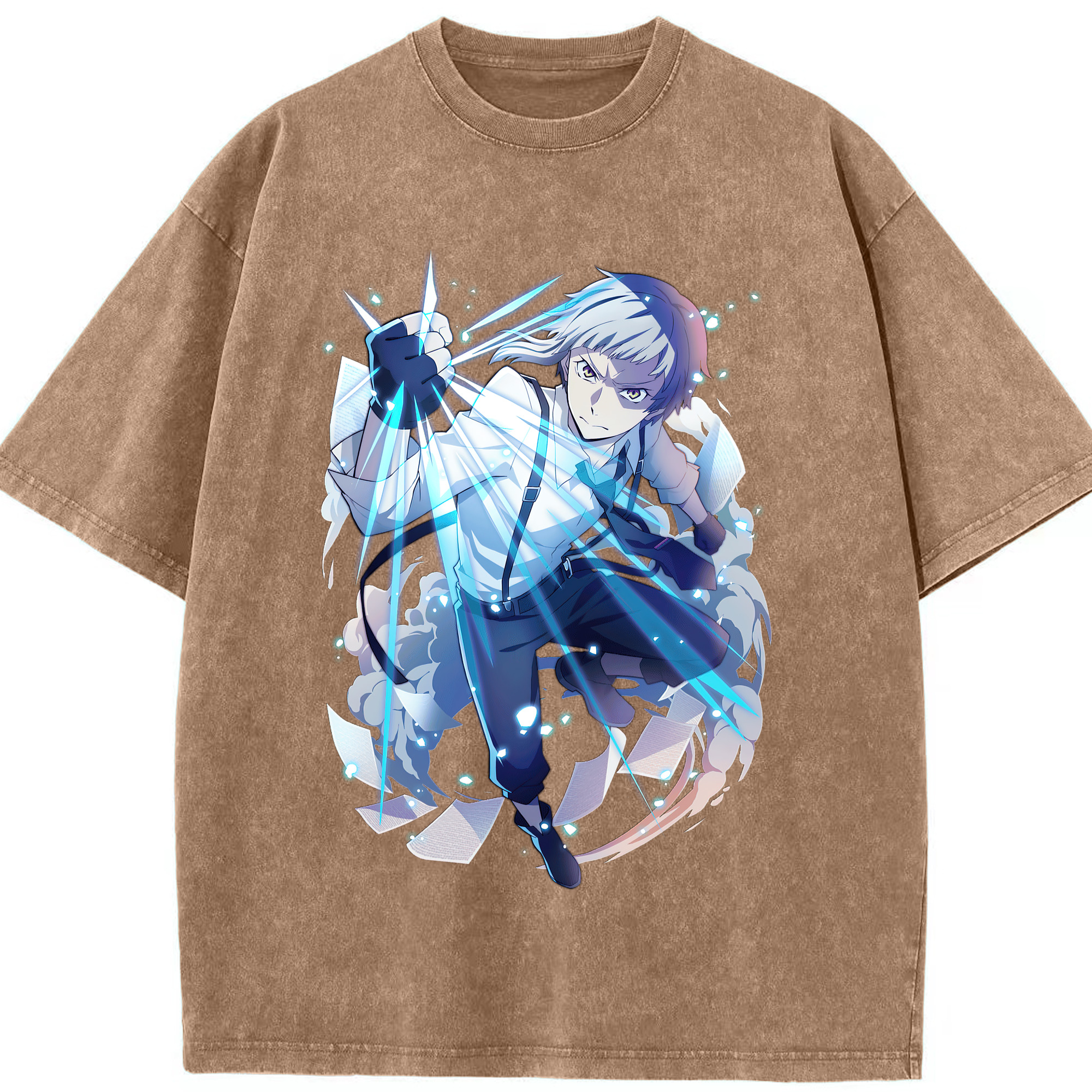 （画像用） 文豪ストレイドッグス Bungo Stray Dogs 綿100% ヴィンテージ風 半袖Tシャツ（フロントプリント）