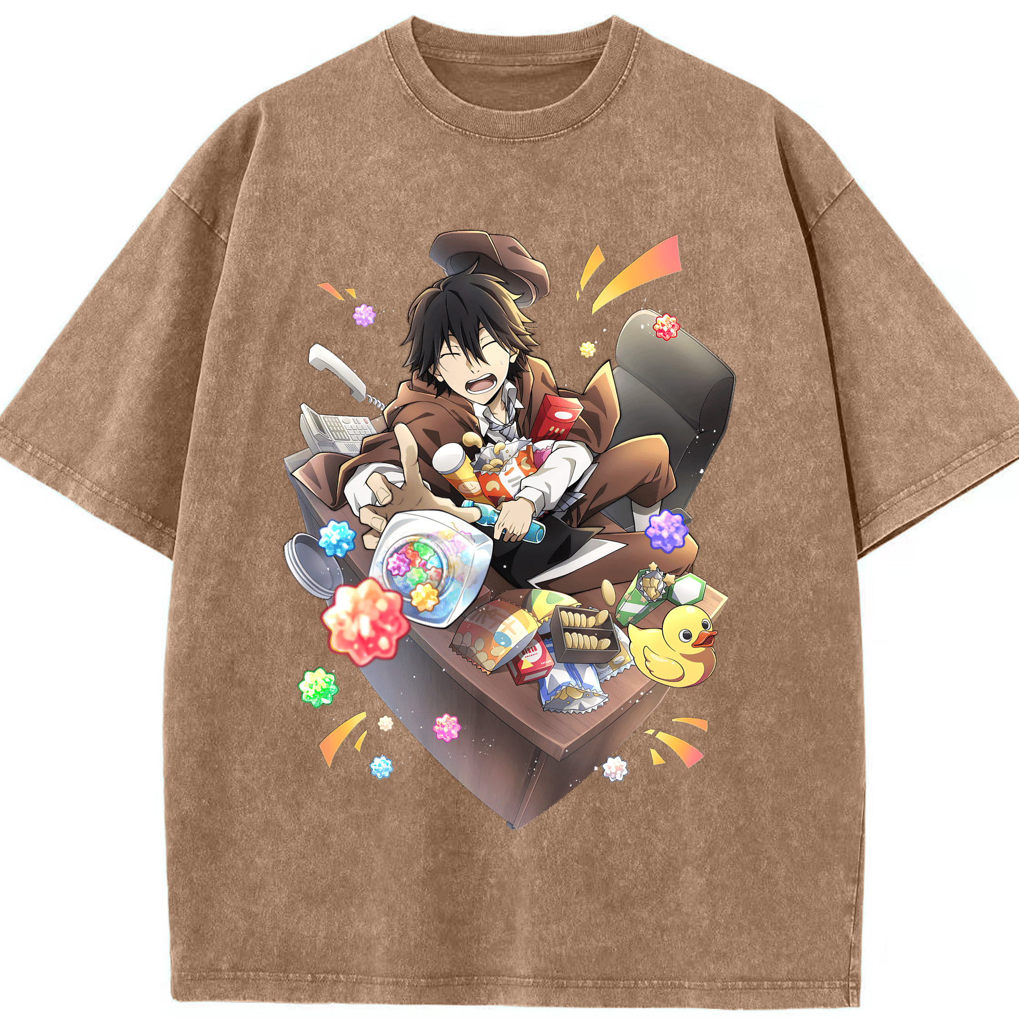 （画像用） 文豪ストレイドッグス Bungo Stray Dogs 綿100% ヴィンテージ風 半袖Tシャツ（フロントプリント）