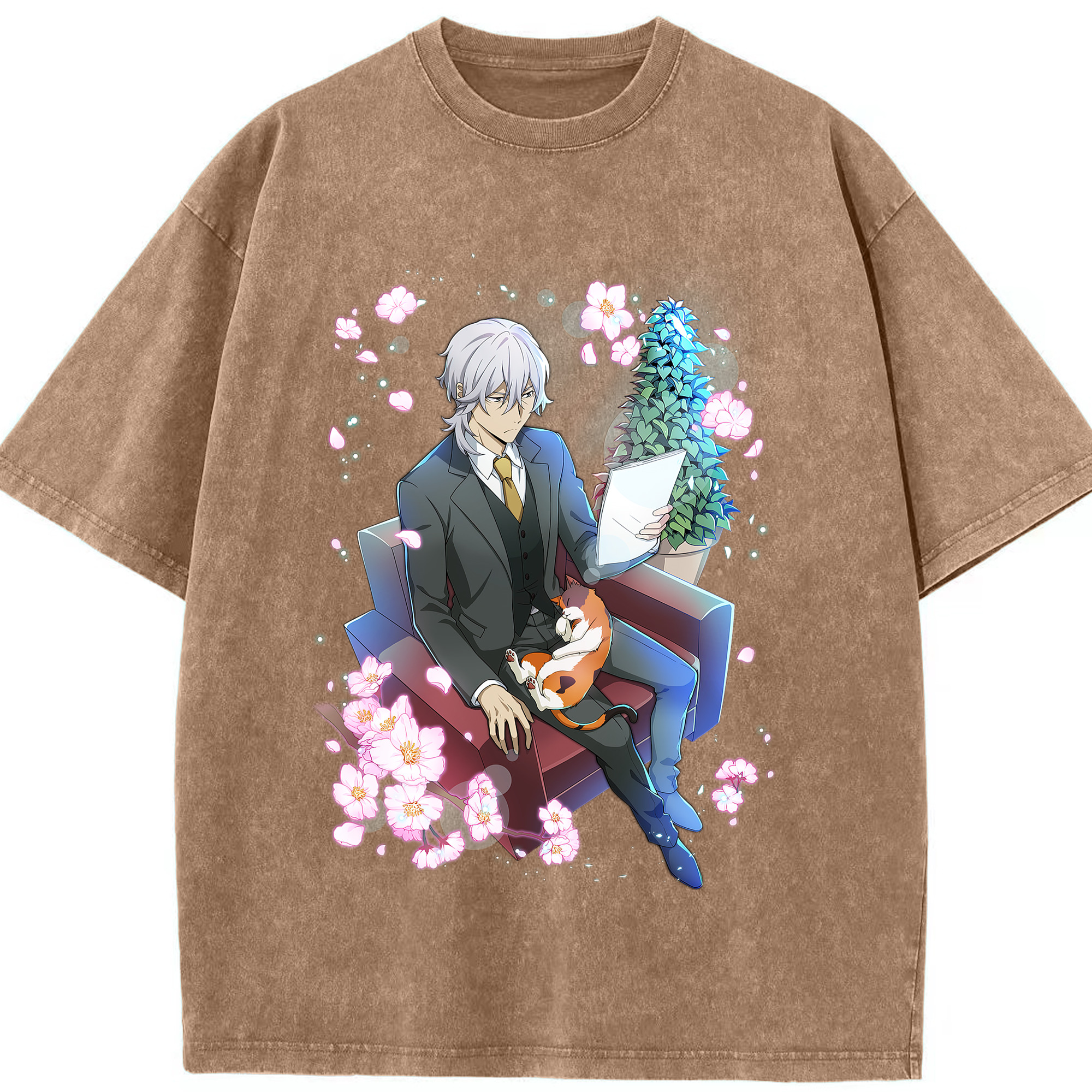 （画像用） 文豪ストレイドッグス Bungo Stray Dogs 綿100% ヴィンテージ風 半袖Tシャツ（フロントプリント）