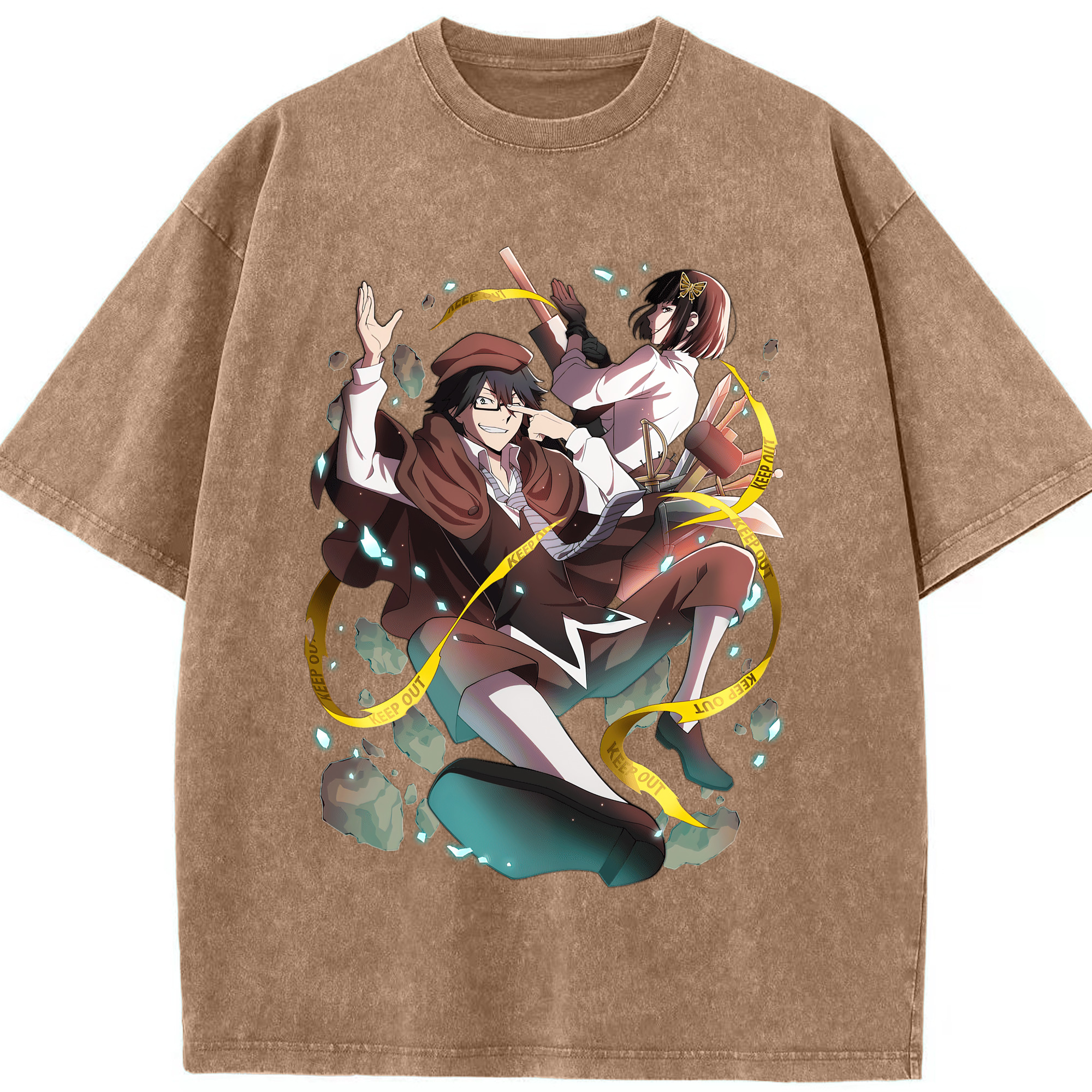 （画像用） 文豪ストレイドッグス Bungo Stray Dogs 綿100% ヴィンテージ風 半袖Tシャツ（フロントプリント）