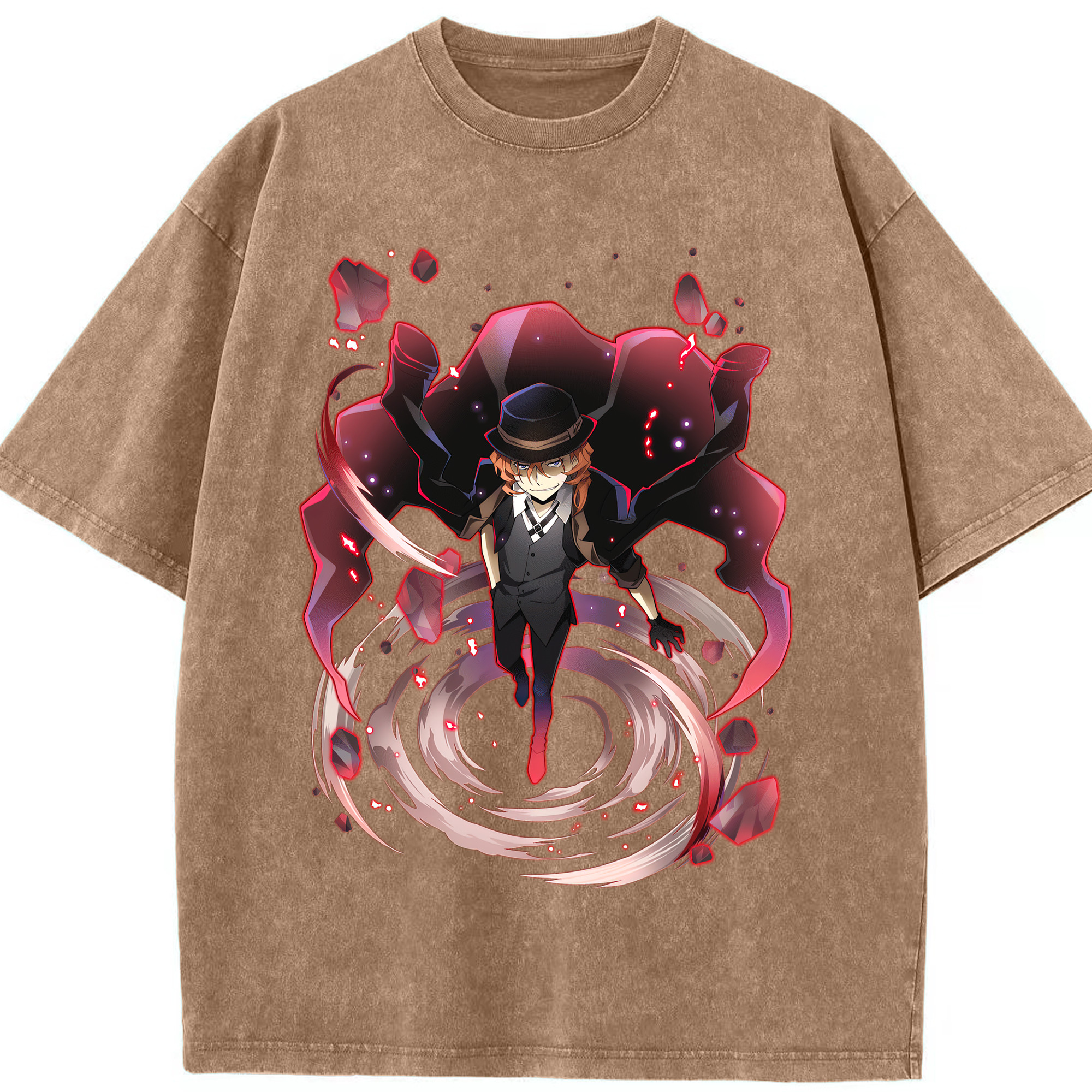（画像用） 文豪ストレイドッグス Bungo Stray Dogs 綿100% ヴィンテージ風 半袖Tシャツ（フロントプリント）