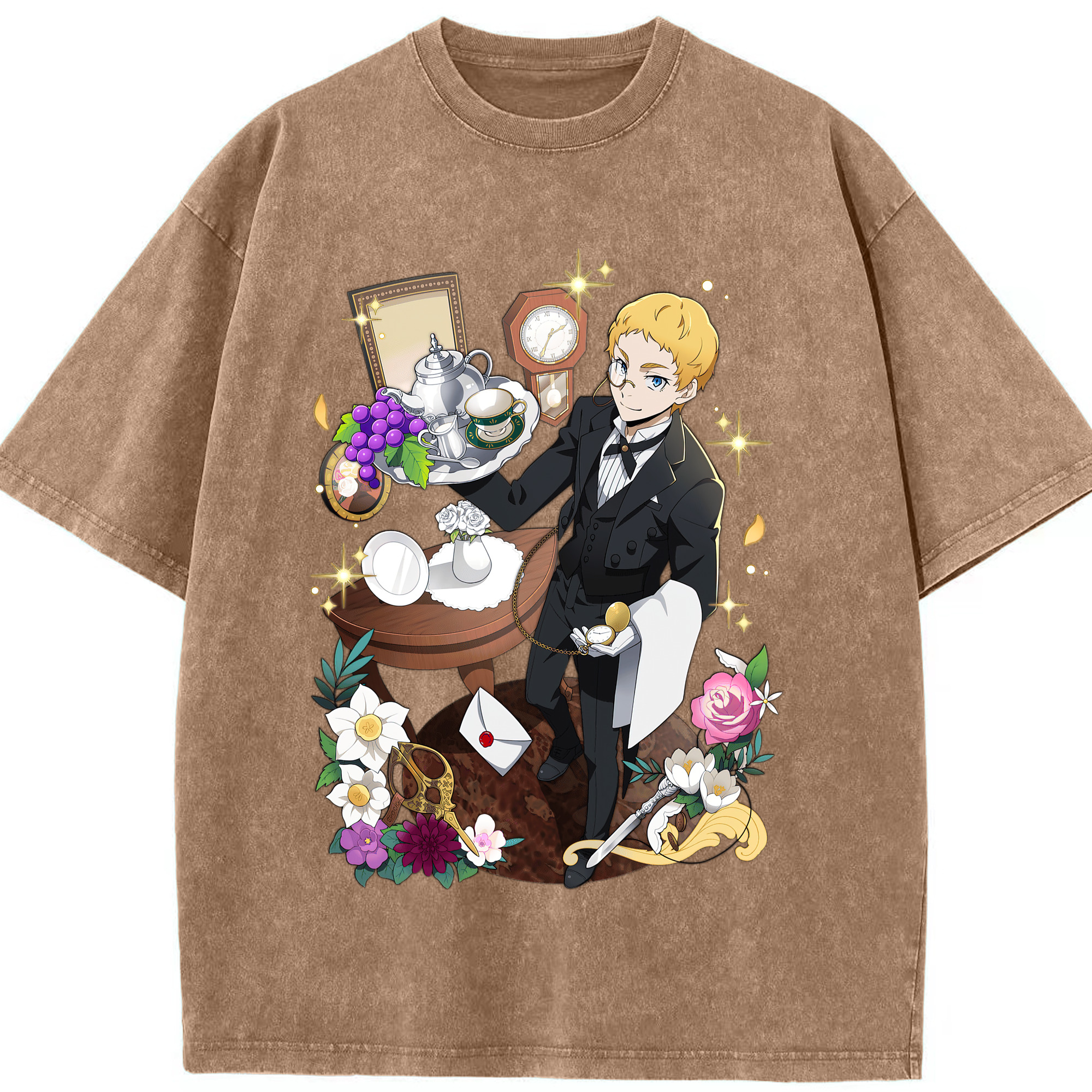 （画像用） 文豪ストレイドッグス Bungo Stray Dogs 綿100% ヴィンテージ風 半袖Tシャツ（フロントプリント）