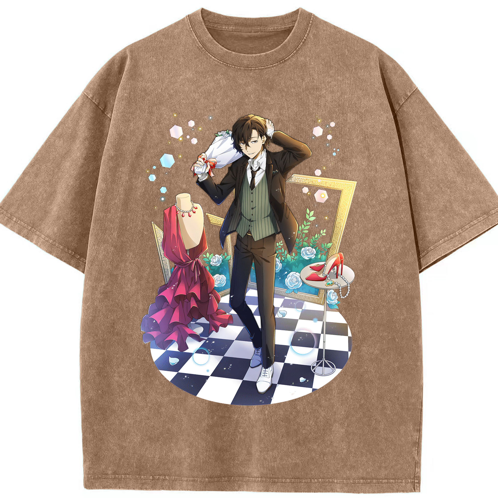 （画像用） 文豪ストレイドッグス Bungo Stray Dogs 綿100% ヴィンテージ風 半袖Tシャツ（フロントプリント）