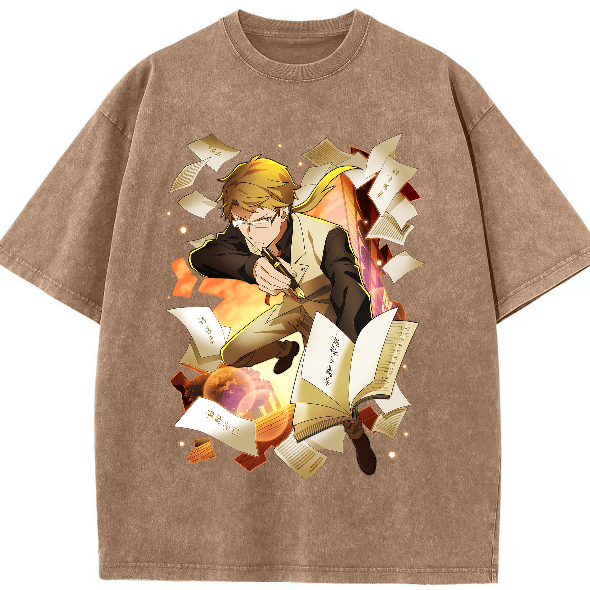 （画像用） 文豪ストレイドッグス Bungo Stray Dogs 綿100% ヴィンテージ風 半袖Tシャツ（フロントプリント）