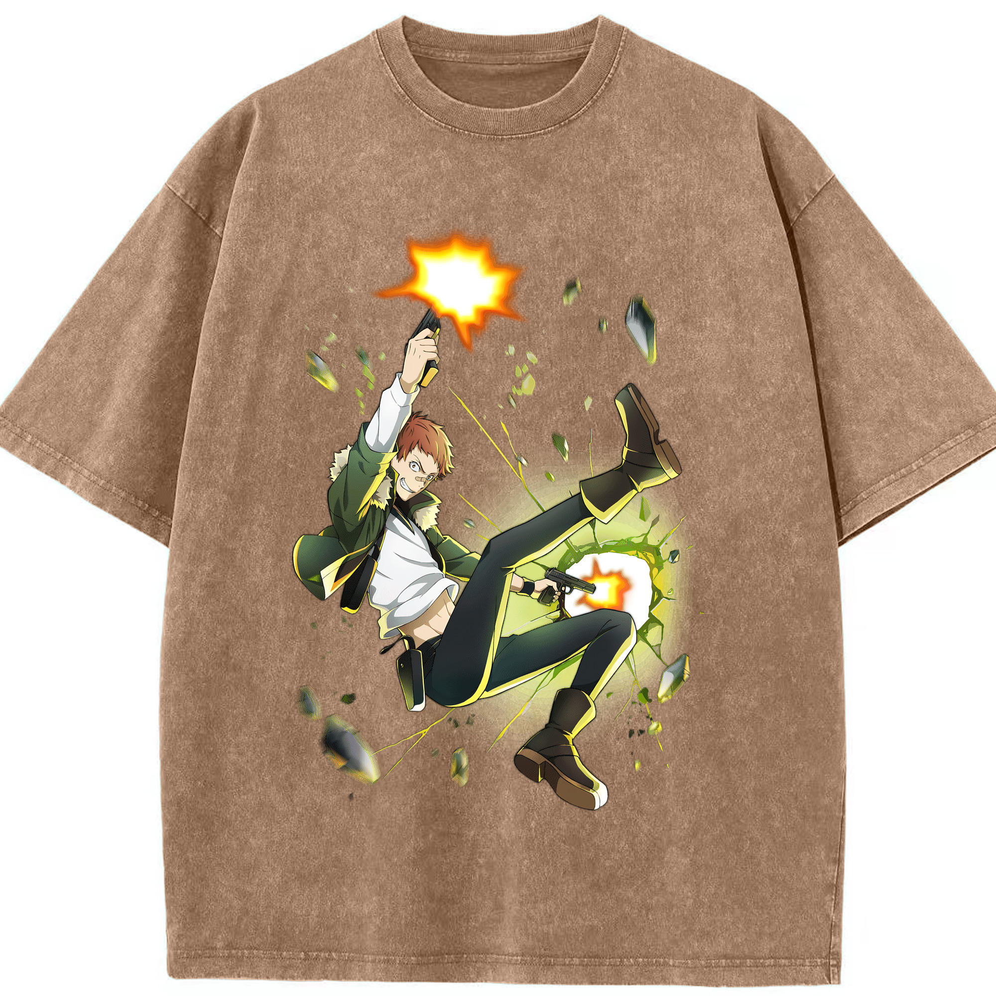（画像用） 文豪ストレイドッグス Bungo Stray Dogs 綿100% ヴィンテージ風 半袖Tシャツ（フロントプリント）