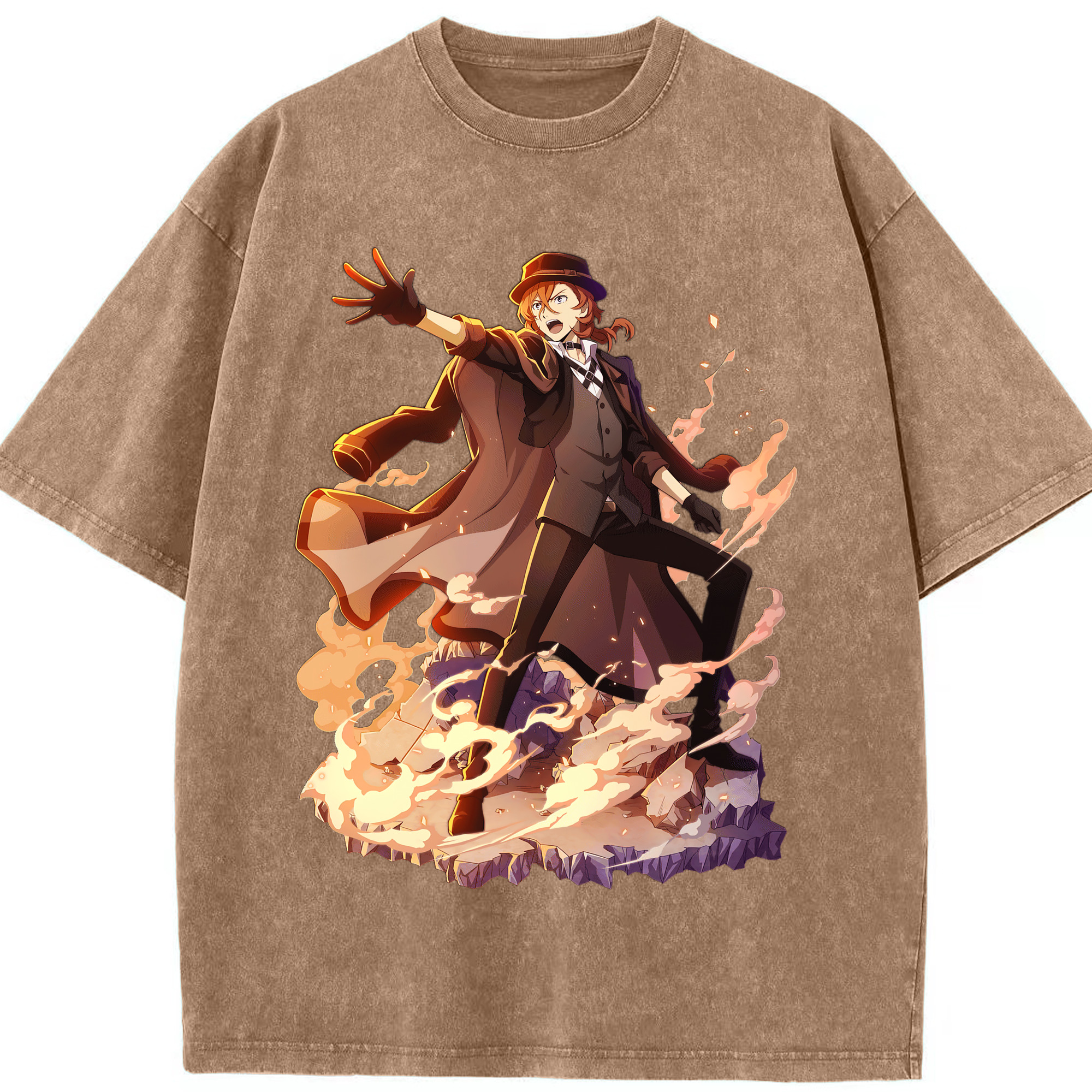 （画像用） 文豪ストレイドッグス Bungo Stray Dogs 綿100% ヴィンテージ風 半袖Tシャツ（フロントプリント）