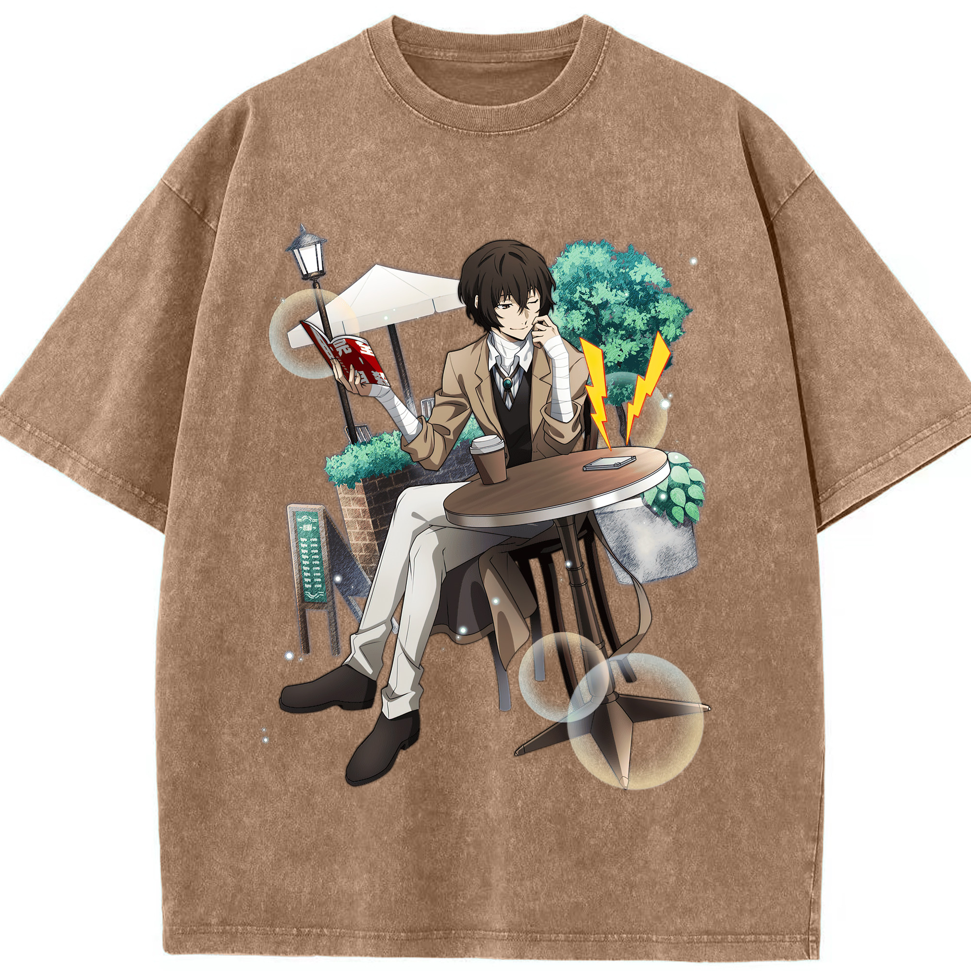 （画像用） 文豪ストレイドッグス Bungo Stray Dogs 綿100% ヴィンテージ風 半袖Tシャツ（フロントプリント）