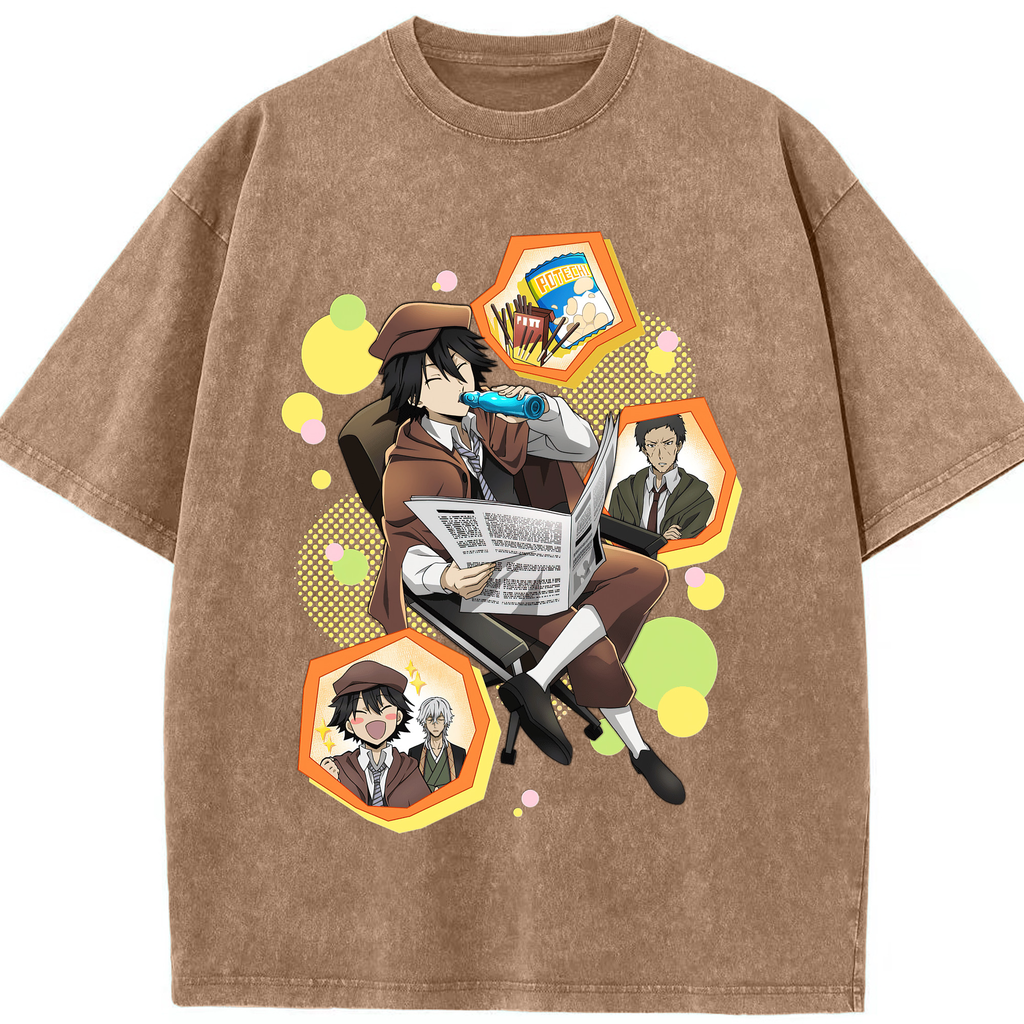 （画像用） 文豪ストレイドッグス Bungo Stray Dogs 綿100% ヴィンテージ風 半袖Tシャツ（フロントプリント）