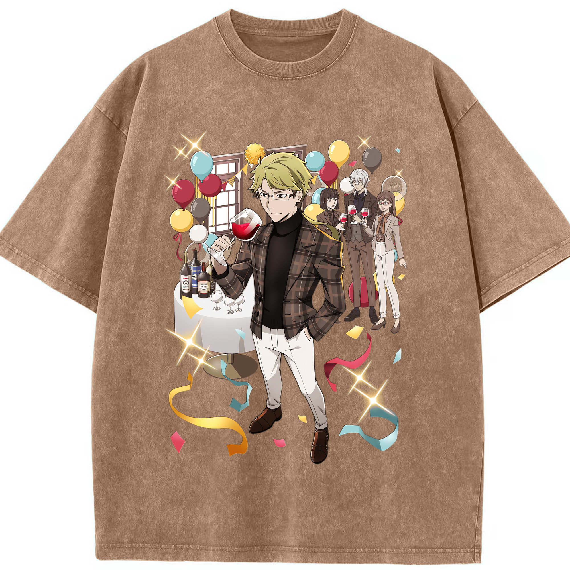 （画像用） 文豪ストレイドッグス Bungo Stray Dogs 綿100% ヴィンテージ風 半袖Tシャツ（フロントプリント）