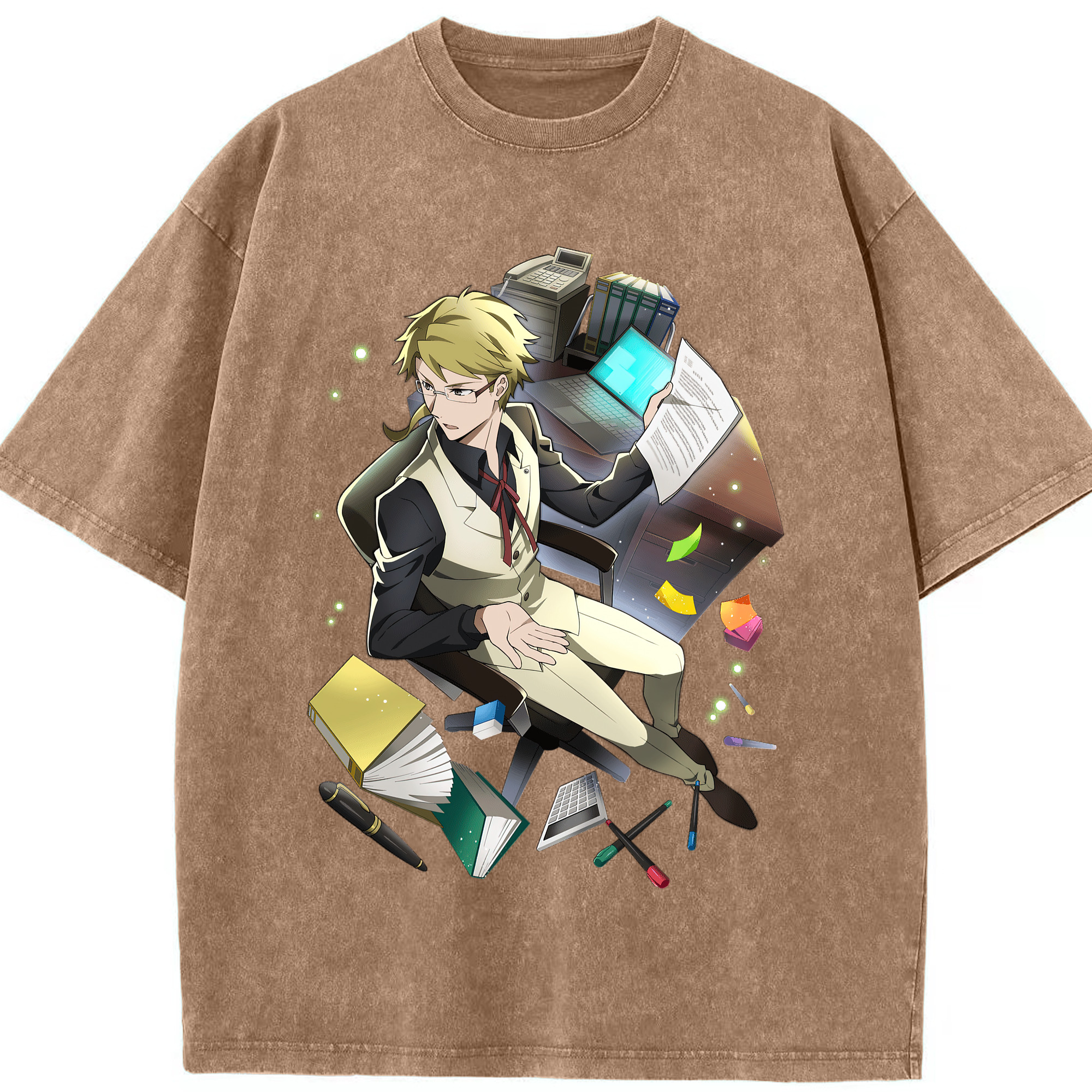 （画像用） 文豪ストレイドッグス Bungo Stray Dogs 綿100% ヴィンテージ風 半袖Tシャツ（フロントプリント）